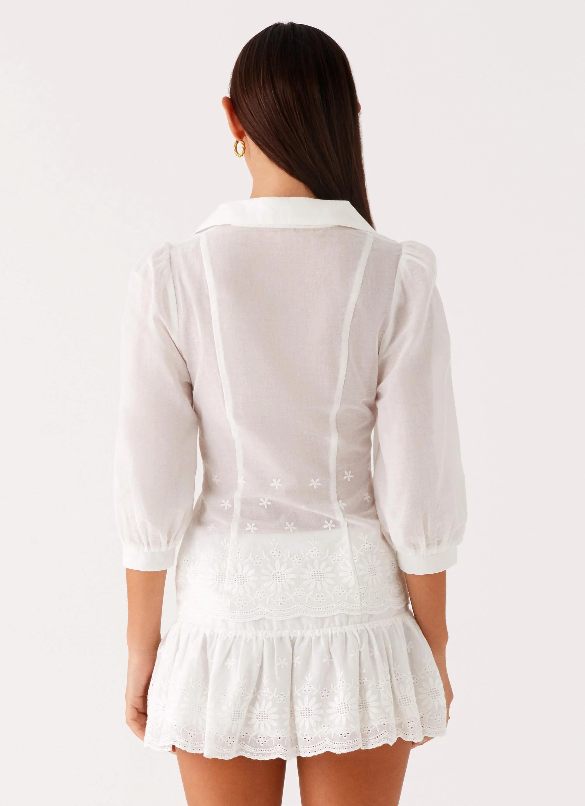 Frida Broderie Top - White - Image 3
