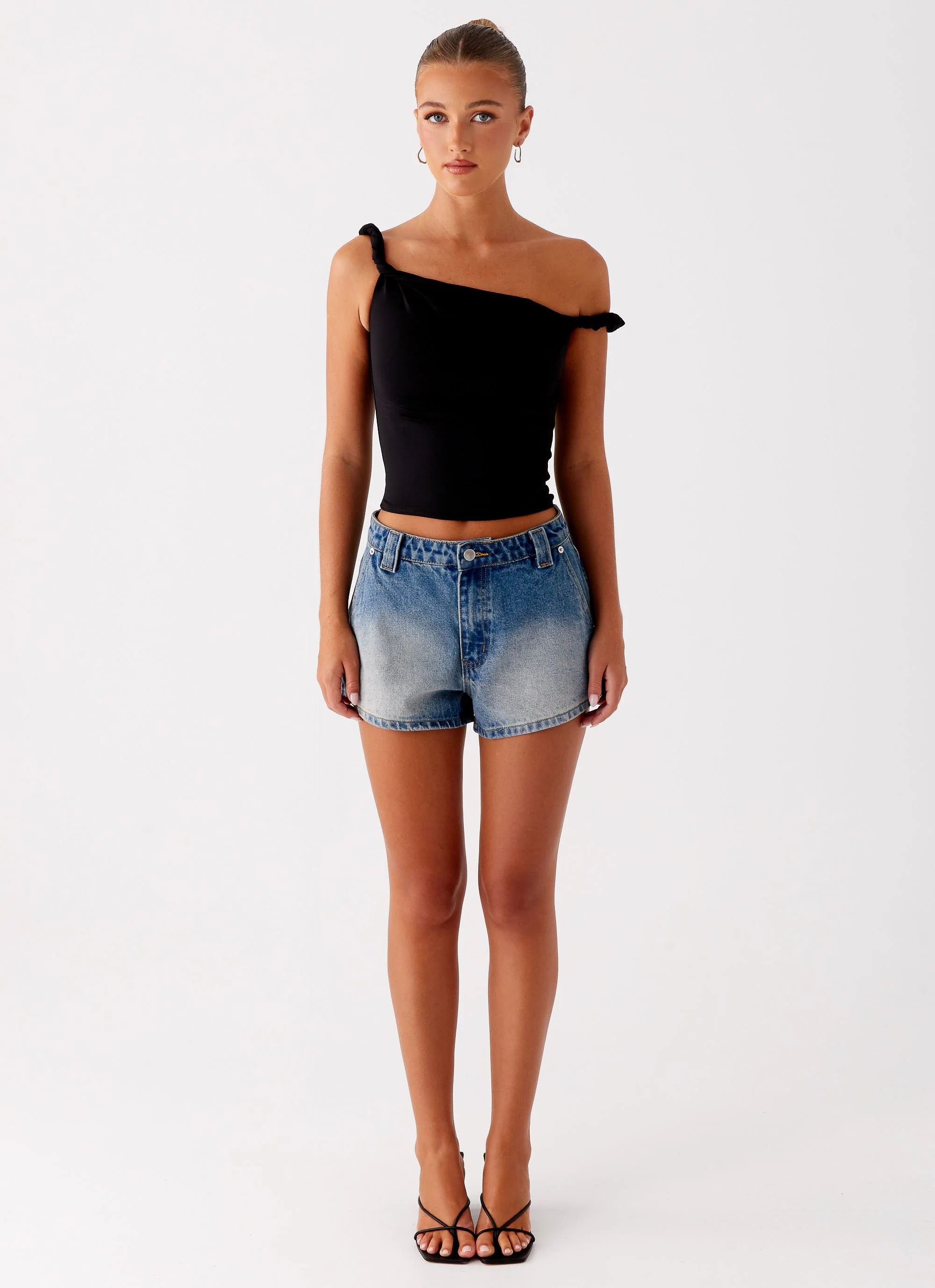Frida Denim Shorts - Vintage Wash Blue - Image 2
