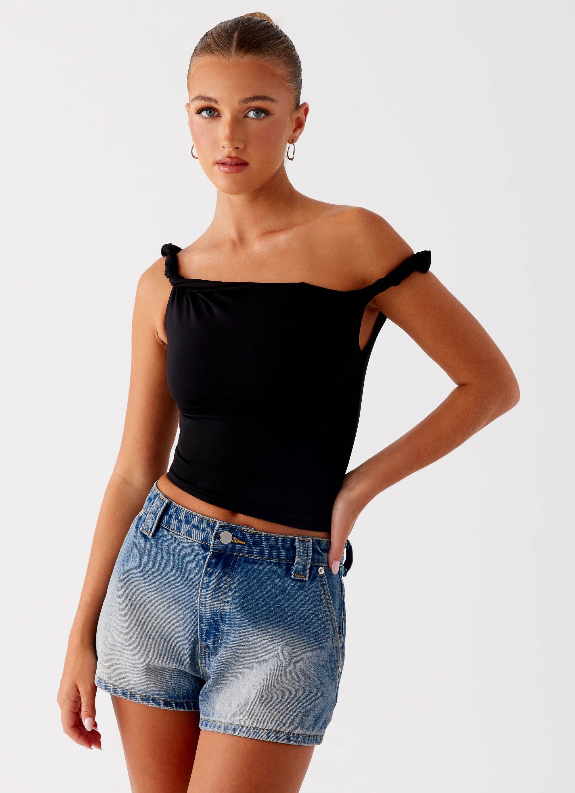 Frida Denim Shorts - Vintage Wash Blue - Image 6