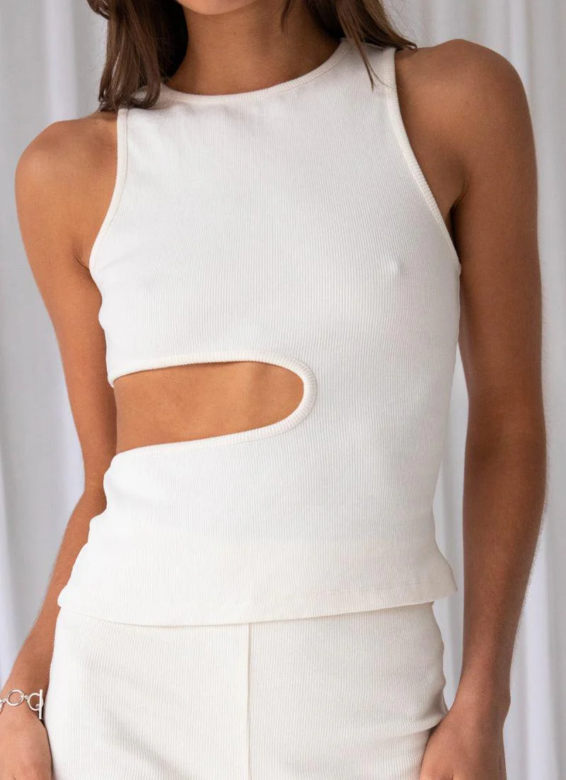 From Us Organic Cotton Rib Tank - Ivory - Image 3