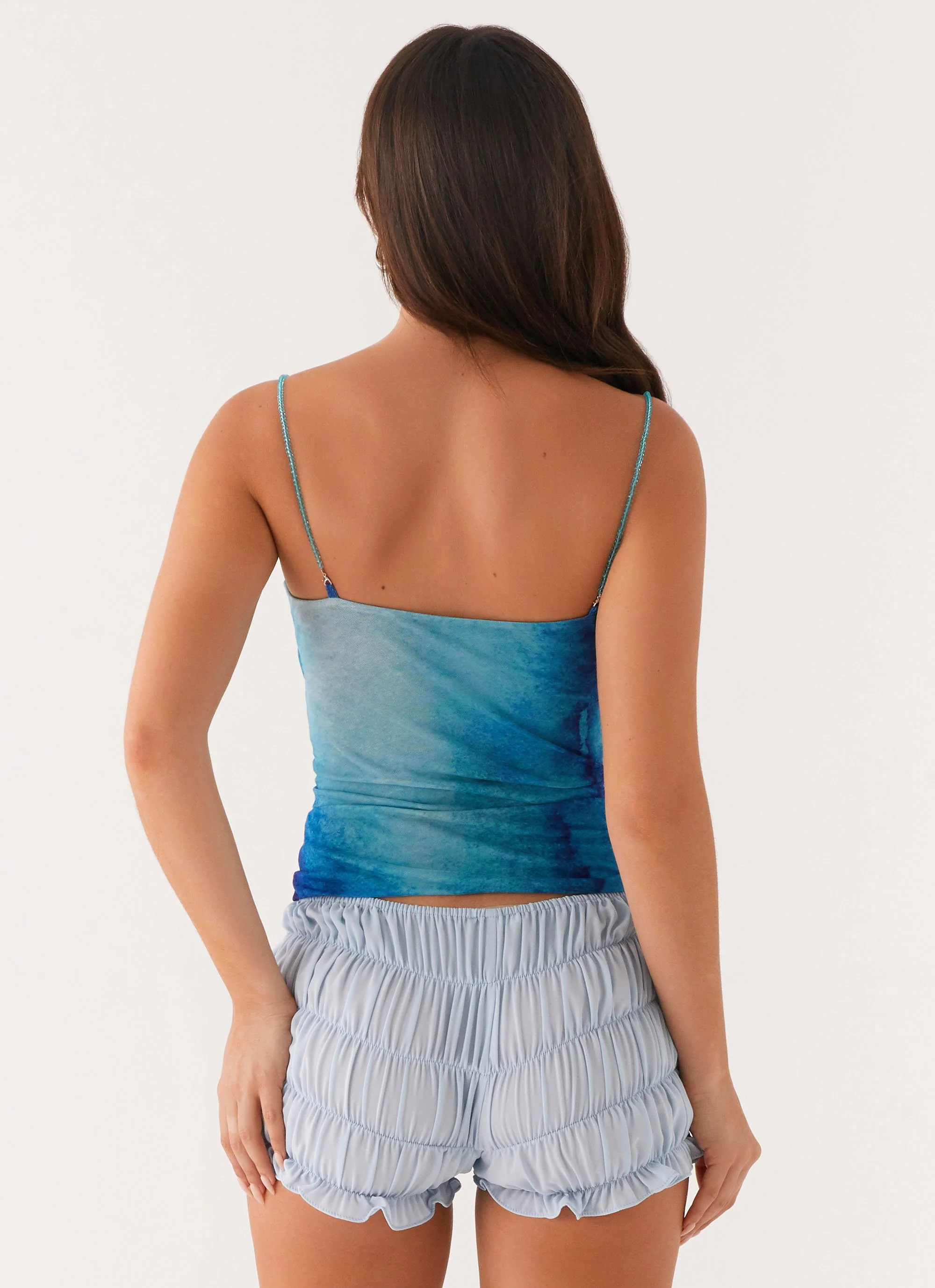 Future Cut Out Top - Blue Tie Dye - Image 4