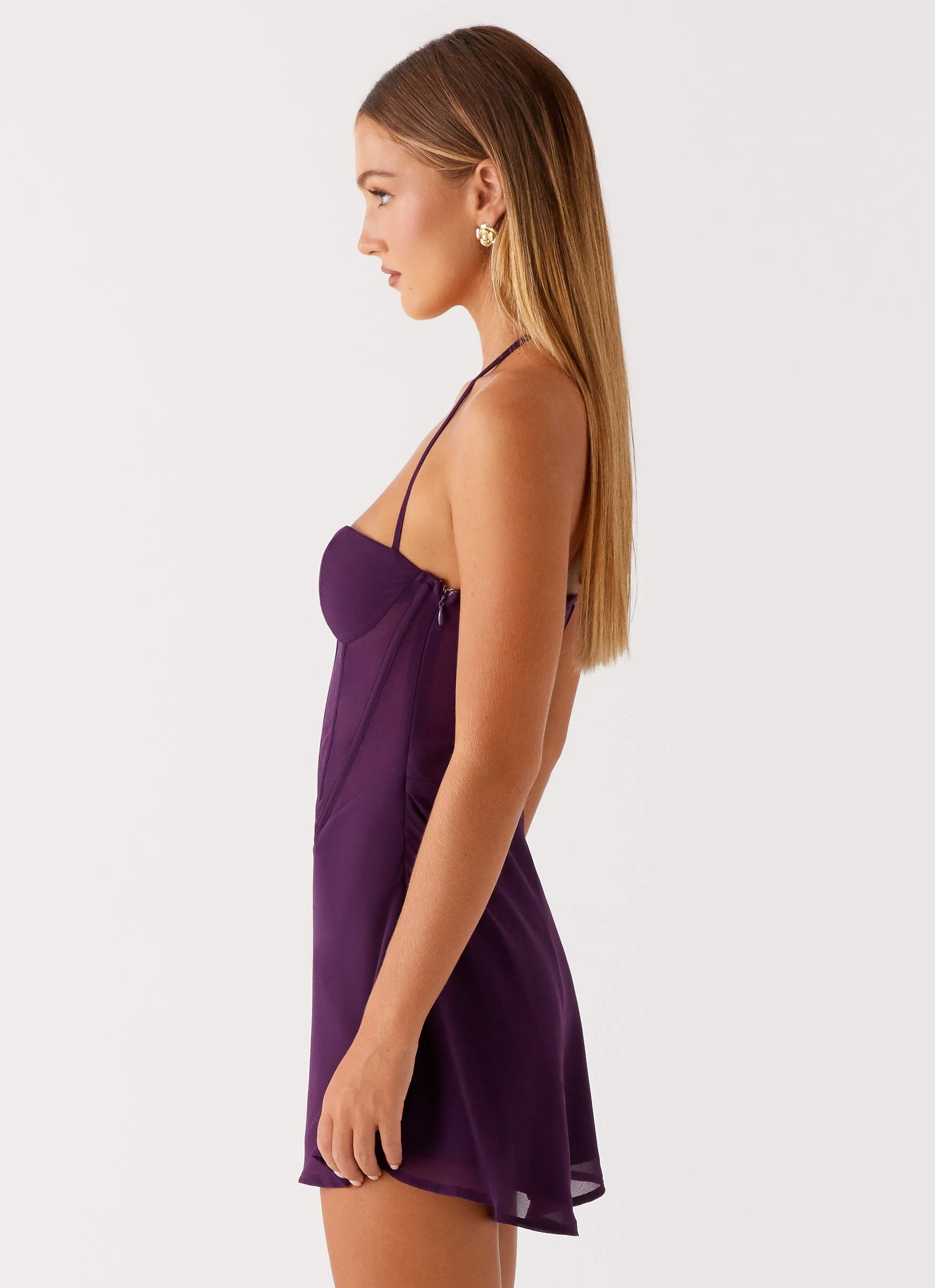 Gabrietta Mini Dress - Plum - Image 3
