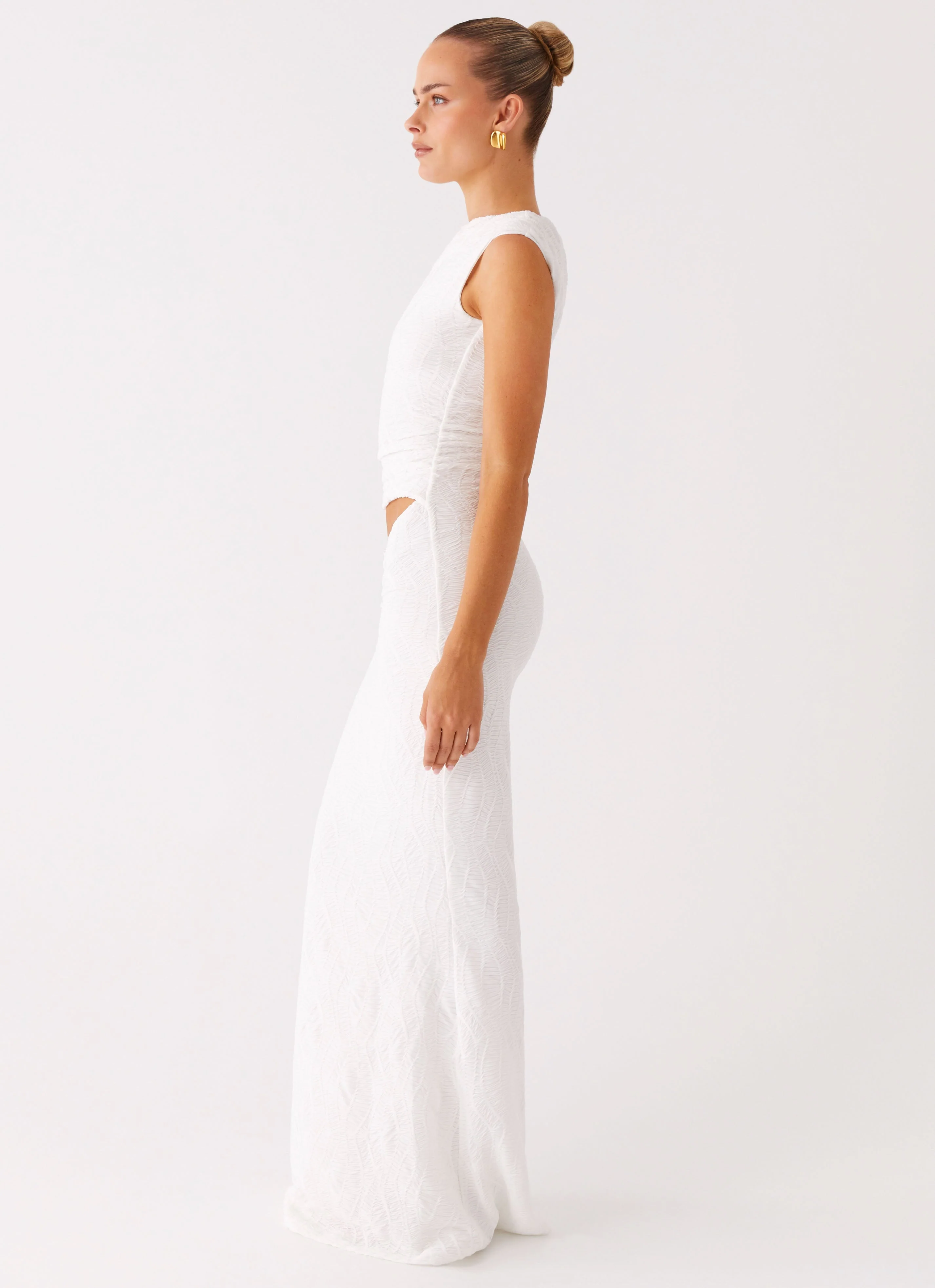 Galantis One Shoulder Maxi Dress - White - Image 2