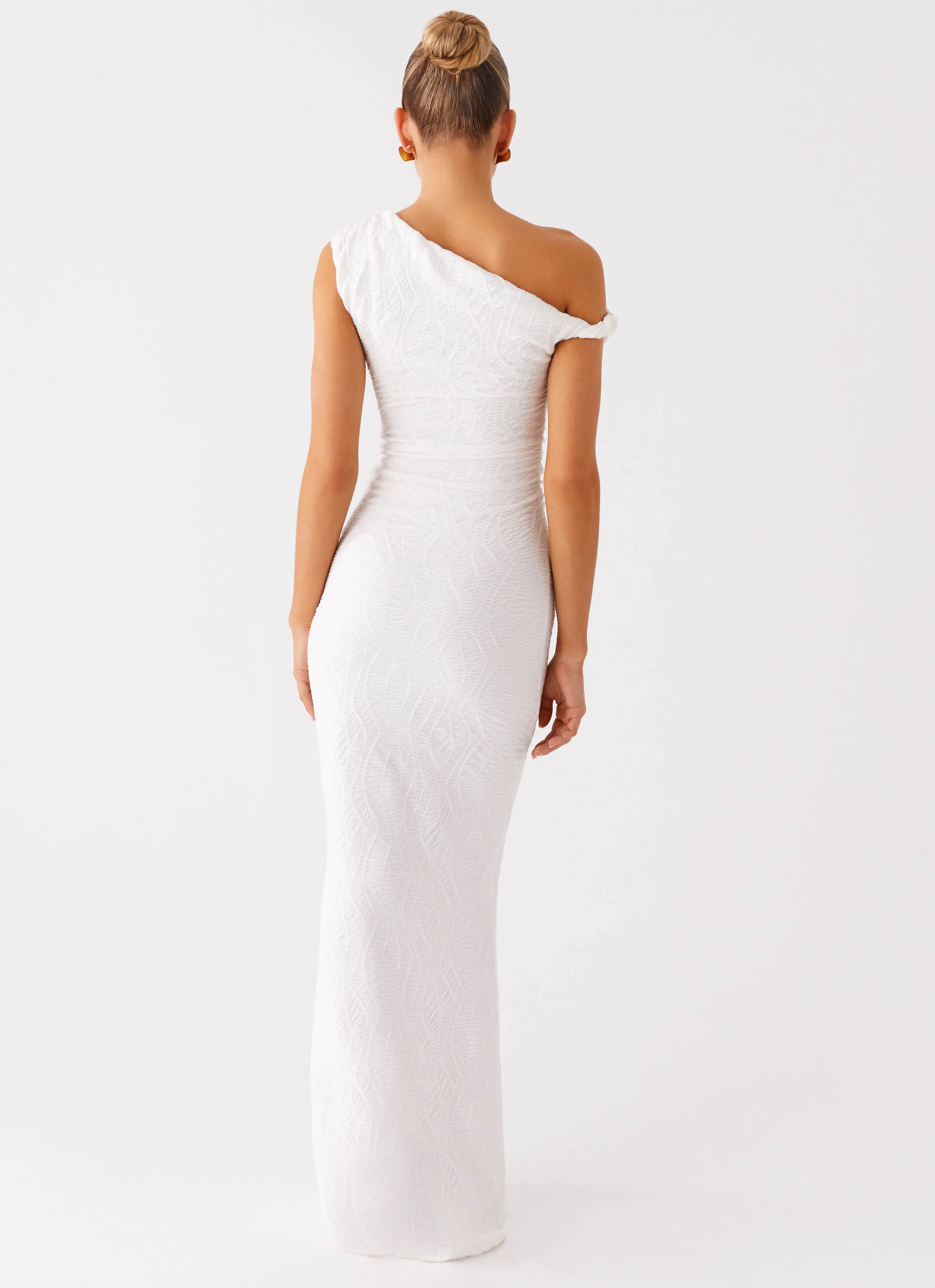 Galantis One Shoulder Maxi Dress - White - Image 3