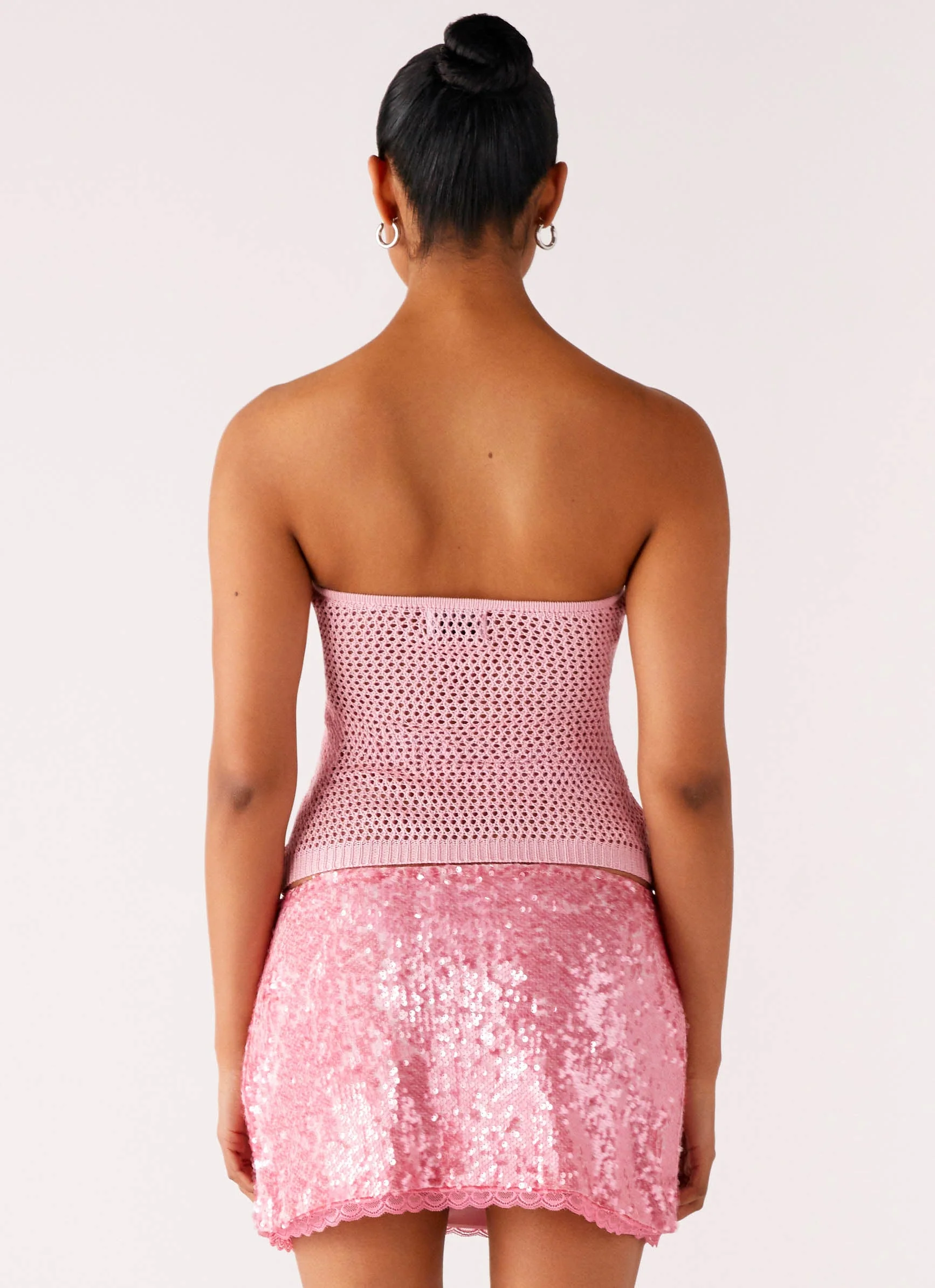 Galia Crochet Top - Pink - Image 3