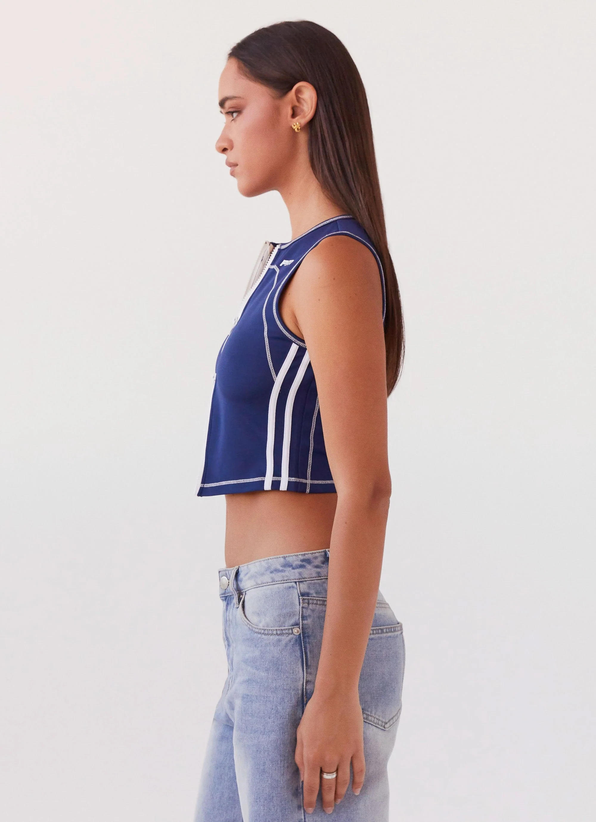 Game Face Sleeveless Top - Space Blue - Image 3