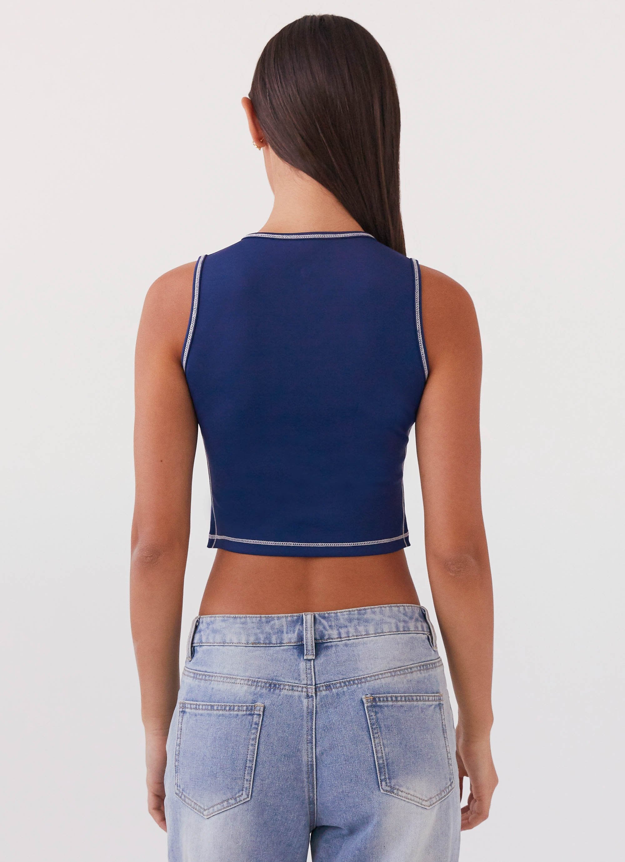 Game Face Sleeveless Top - Space Blue - Image 4