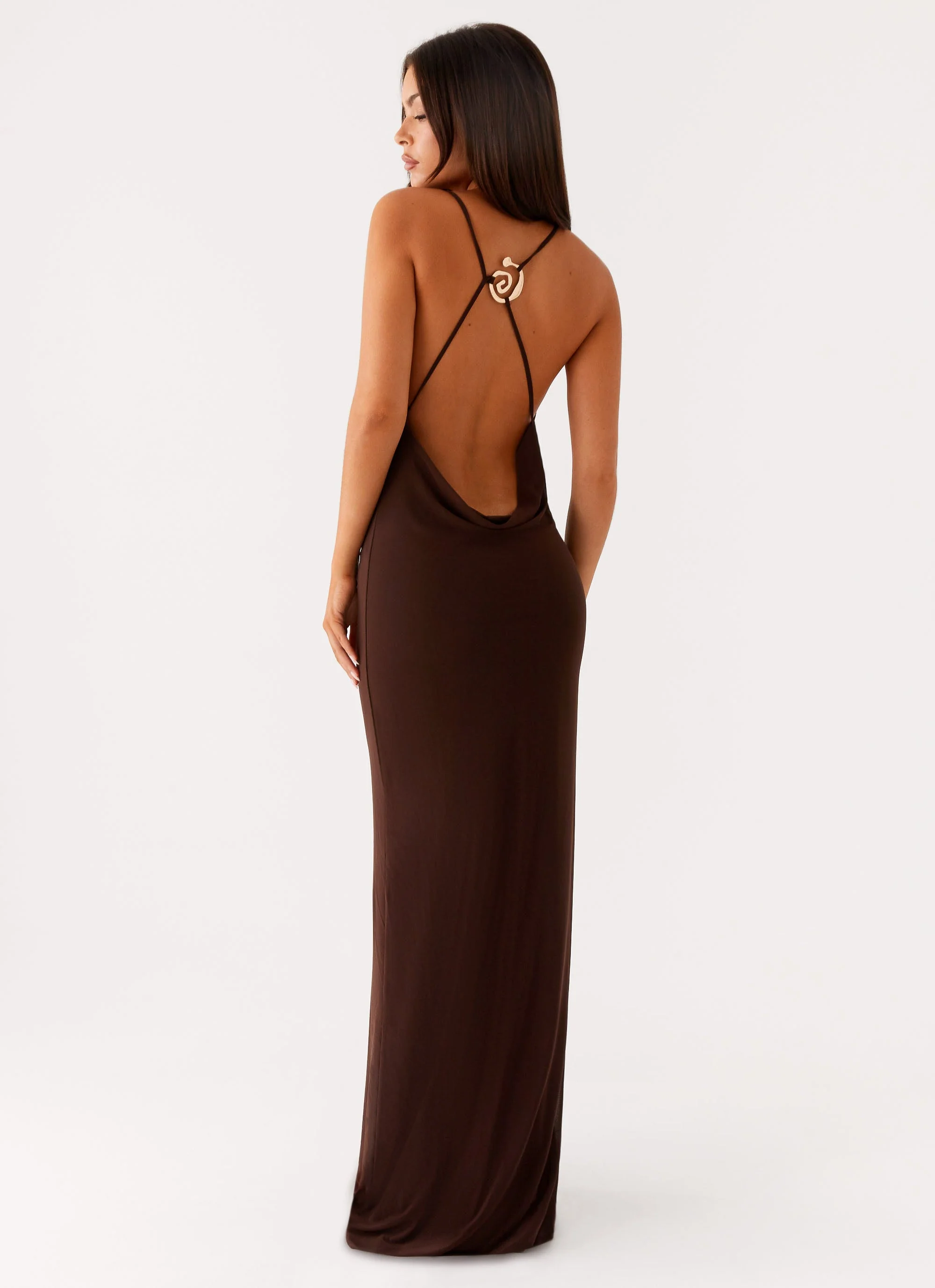 Game Player Maxi Dress - Chocolate - Image 4