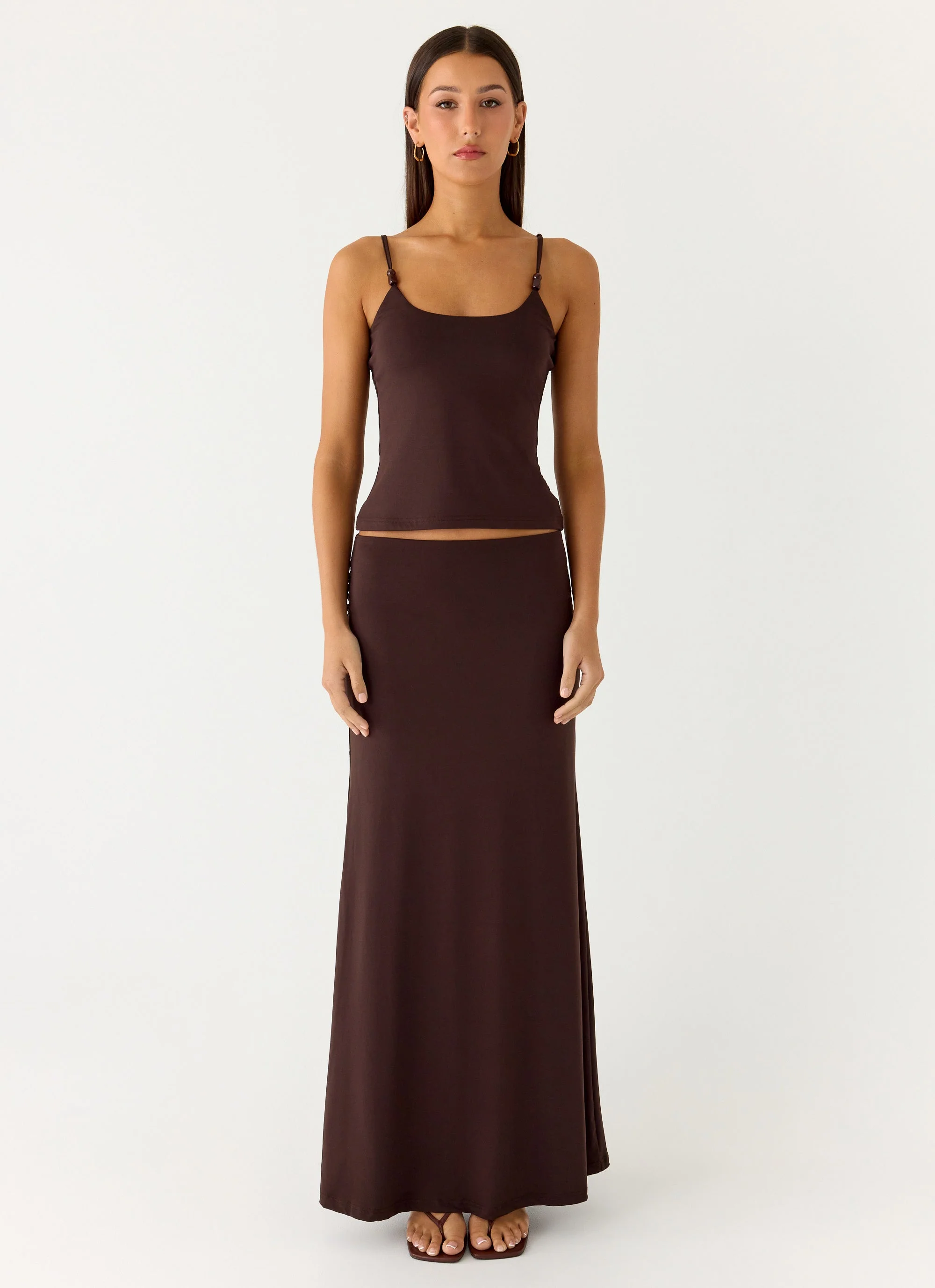 Garrix Bead Cami Top - Chocolate - Image 2