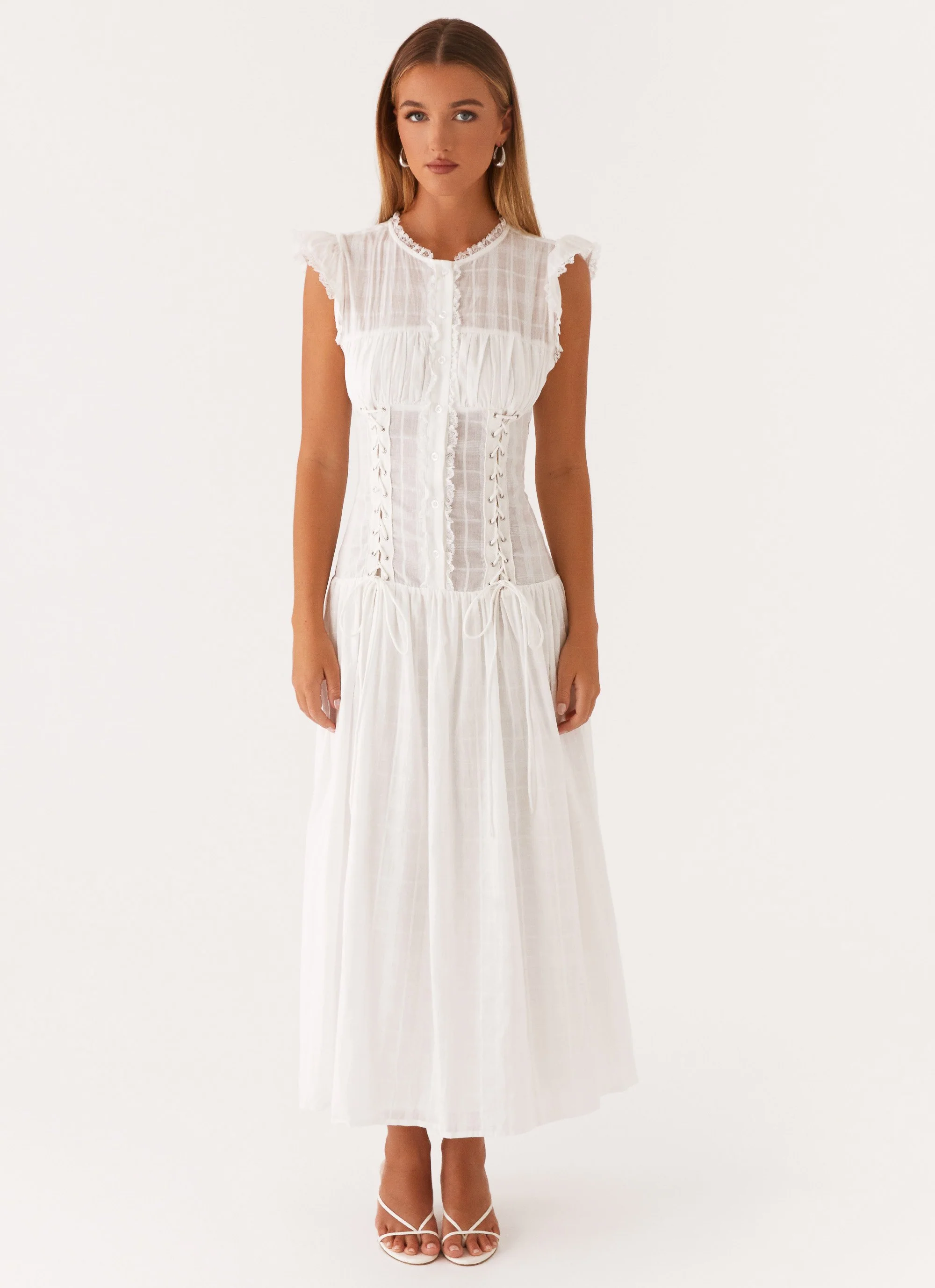 Genevieve Midi Dress - White - Image 2
