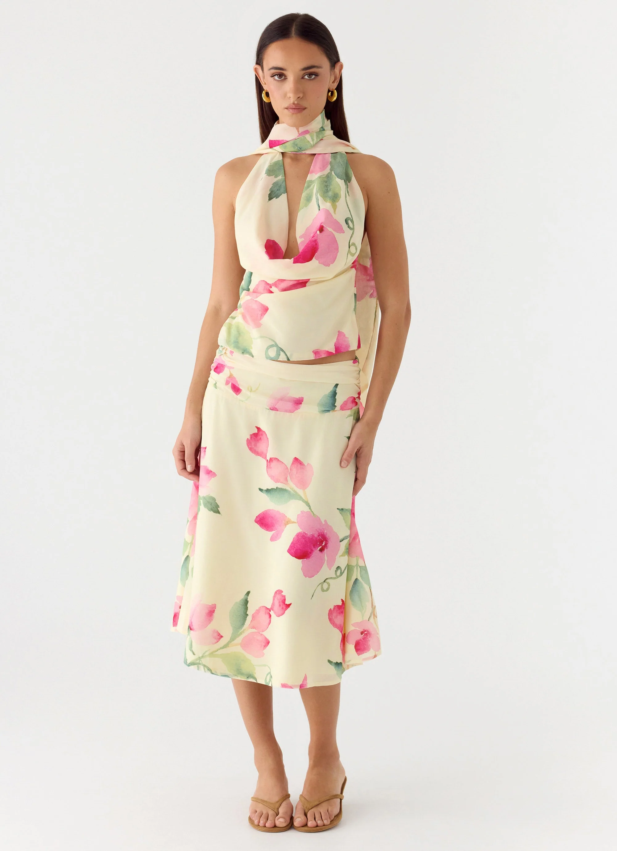 Get Me Halter Backless Top - Lemon Soleil - Image 6