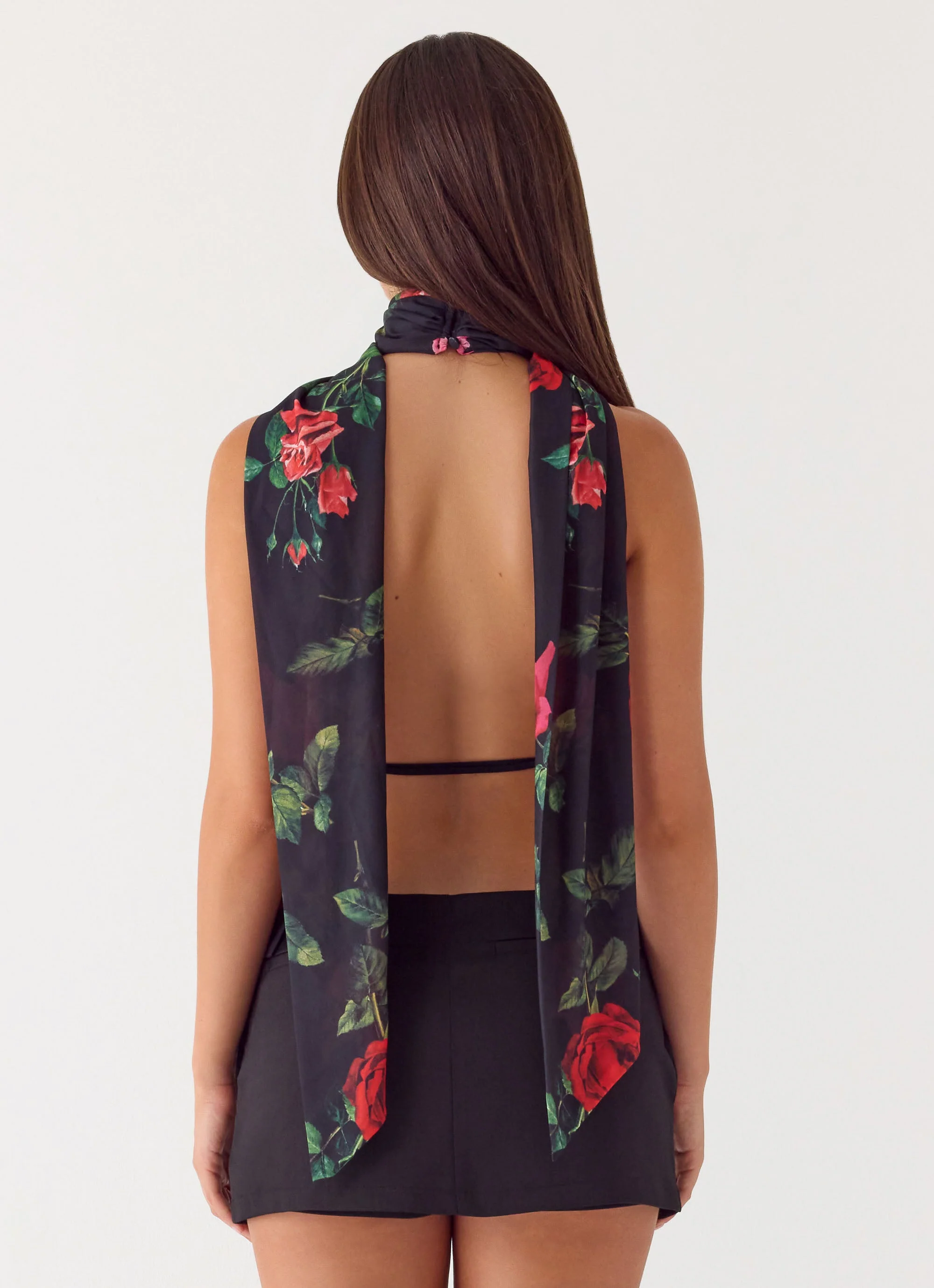 Get Me Halter Backless Top - Midnight Bloom - Image 3