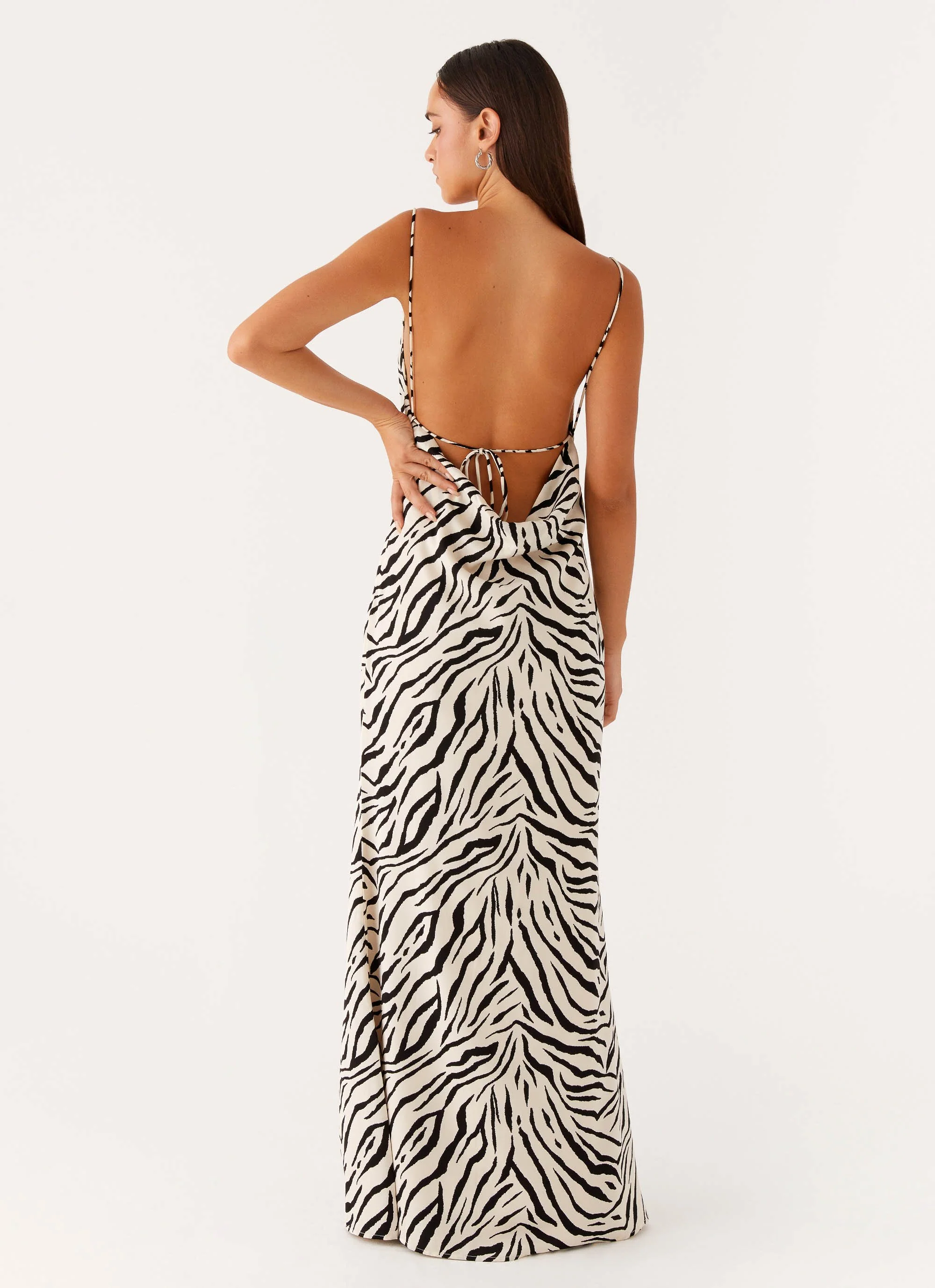 Gianni Cowl Maxi Dress - Zebra - Image 3