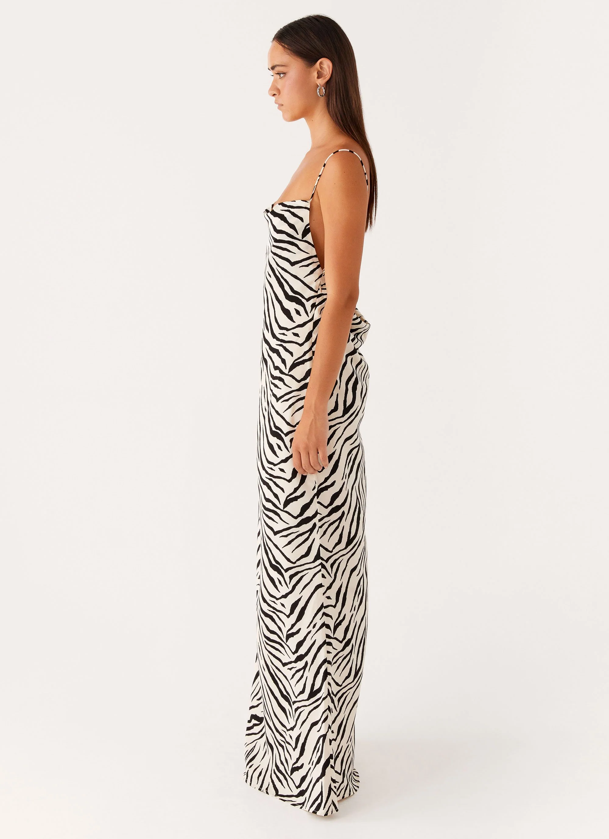 Gianni Cowl Maxi Dress - Zebra - Image 4
