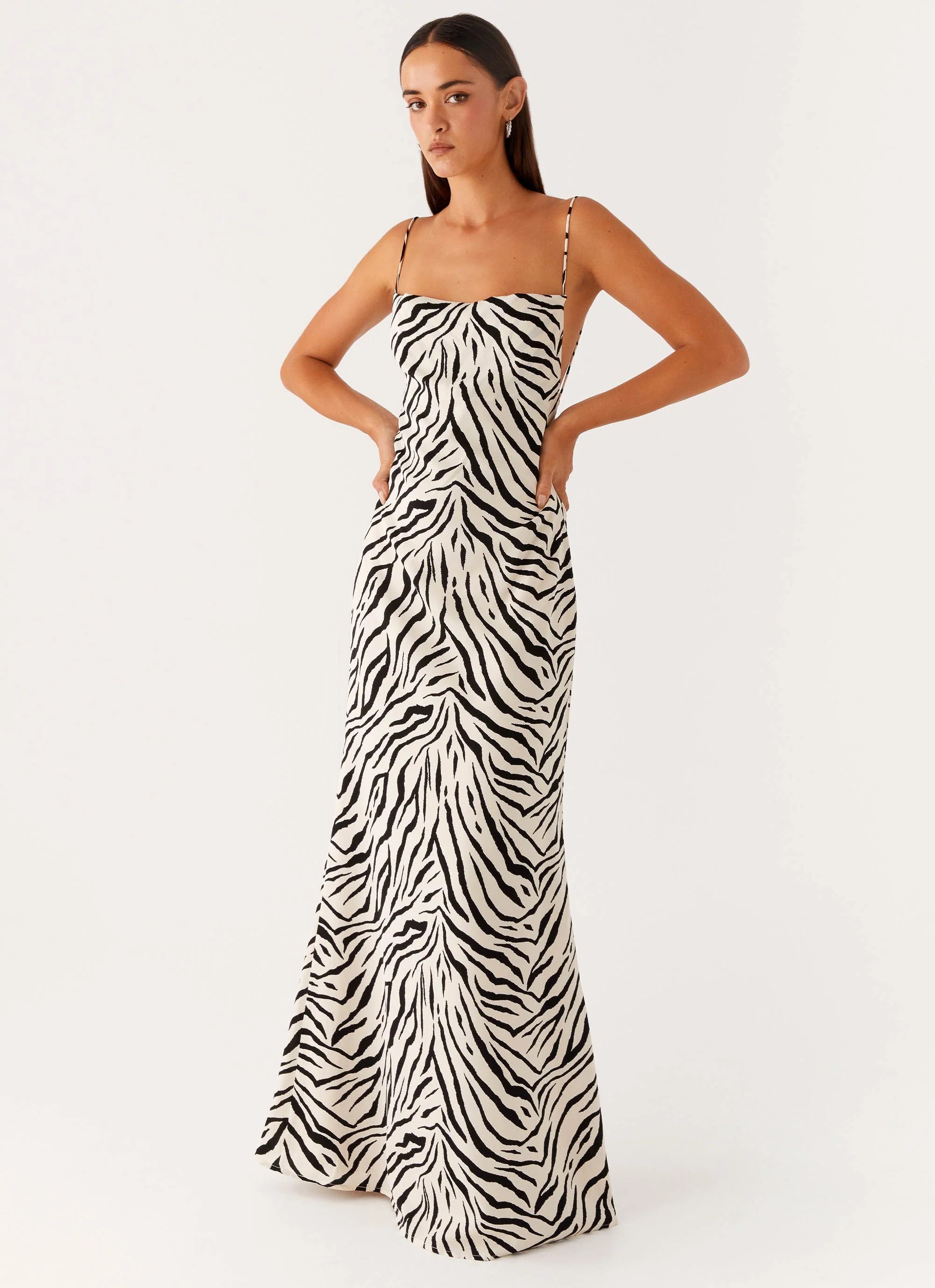 Gianni Cowl Maxi Dress - Zebra - Image 5