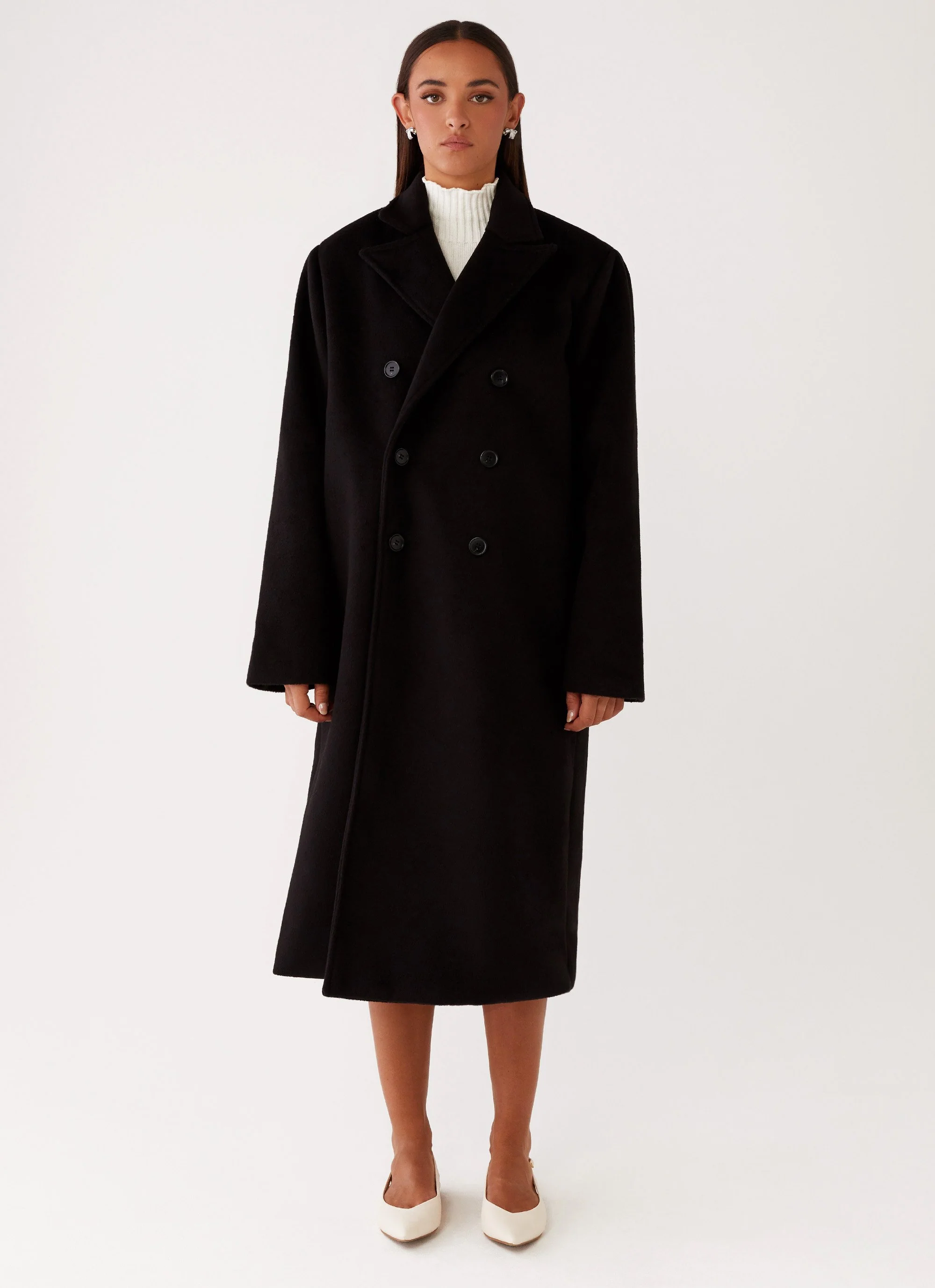 Gianni Double Breast Coat - Black - Image 2