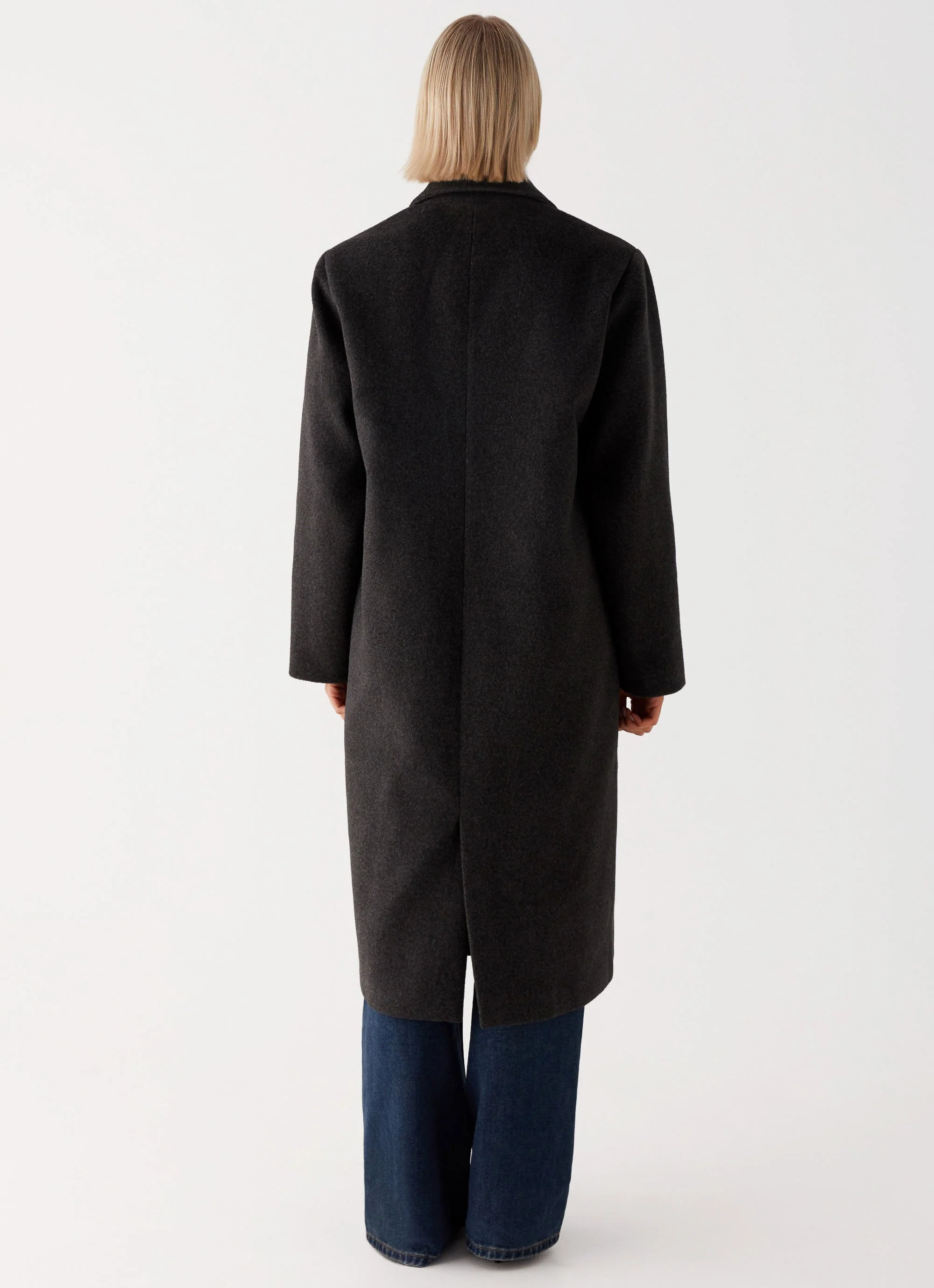 Gianni Double Breast Coat - Charcoal - Image 4