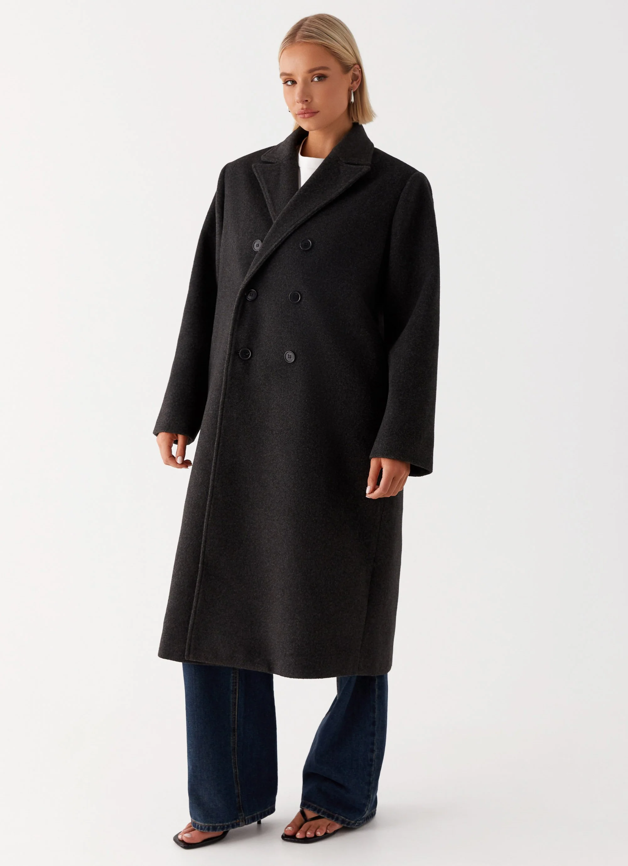 Gianni Double Breast Coat - Charcoal - Image 6
