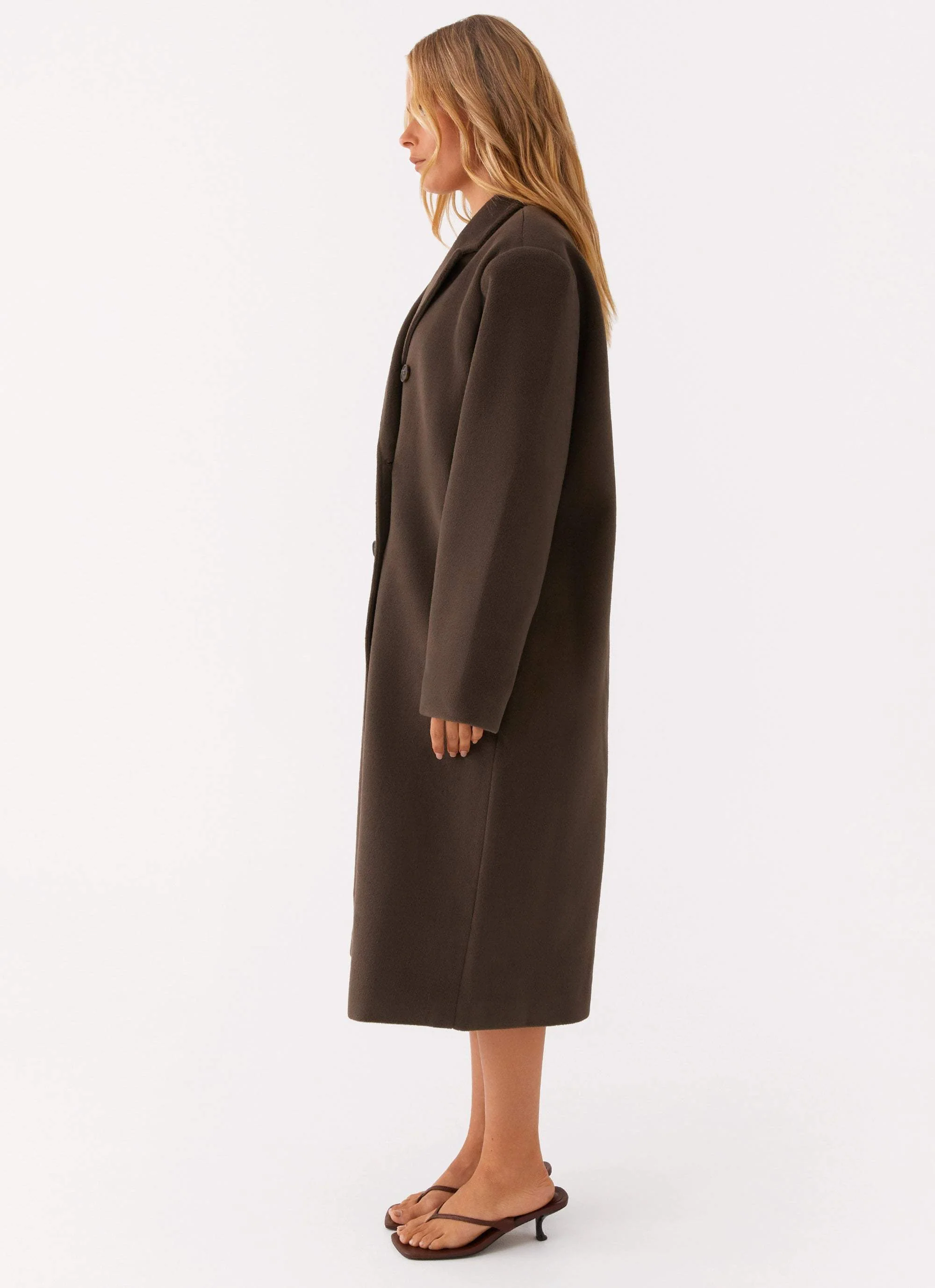 Gianni Double Breast Coat - Chocolate - Image 3
