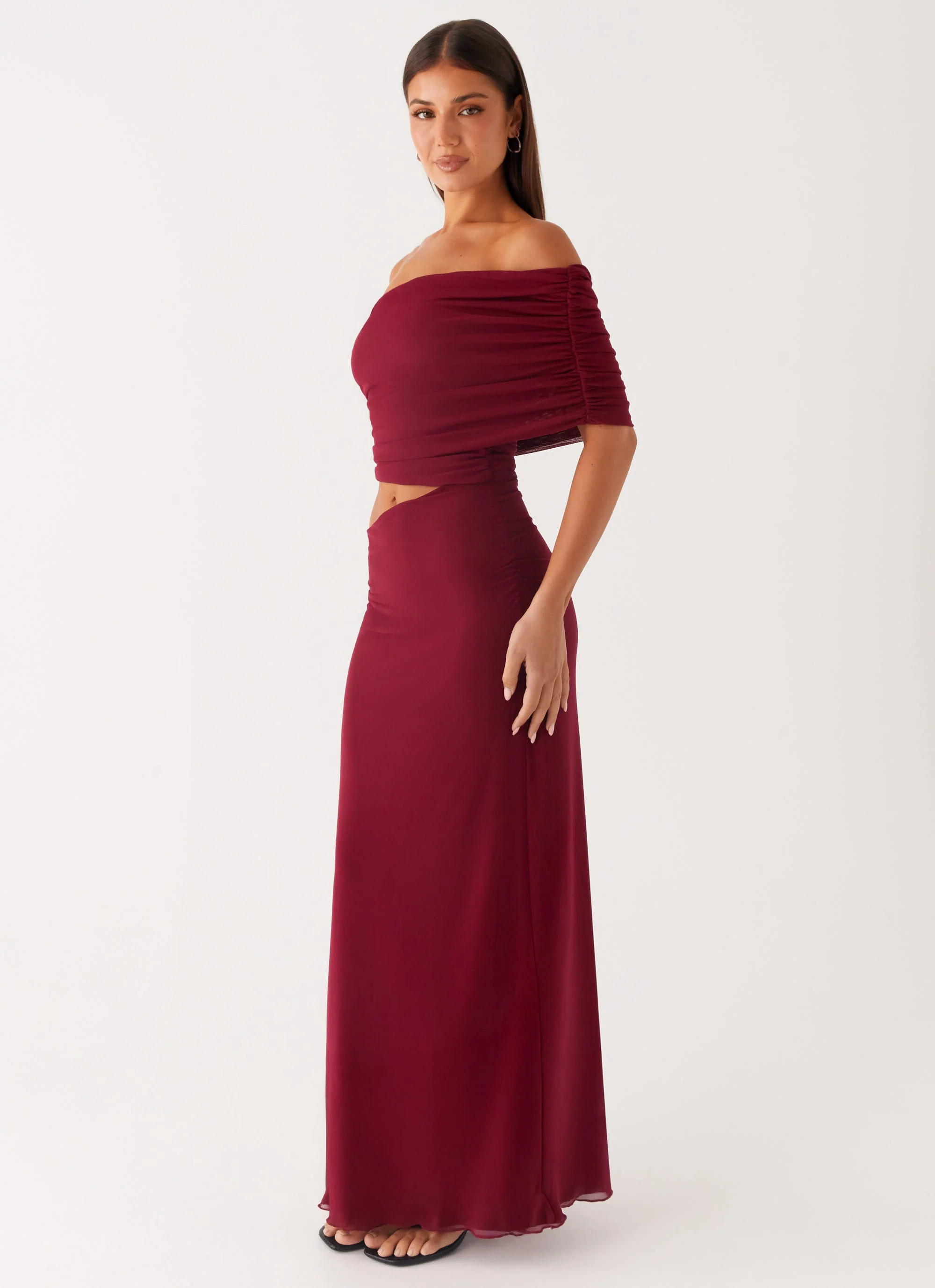 Gillian Maxi Dress - Maroon - Image 2