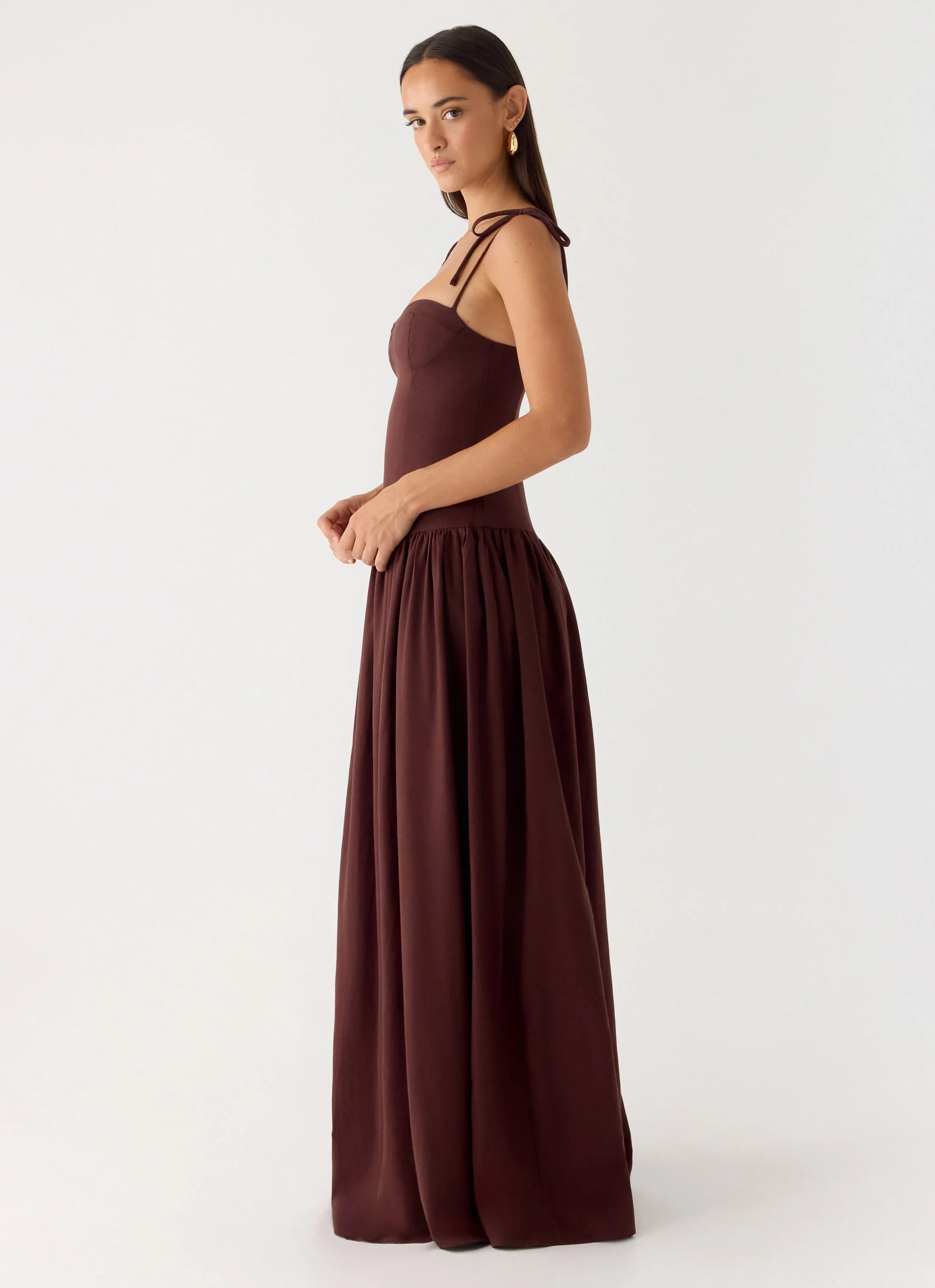 Giovanna Linen Maxi Dress - Chocolate Drizzle - Image 3