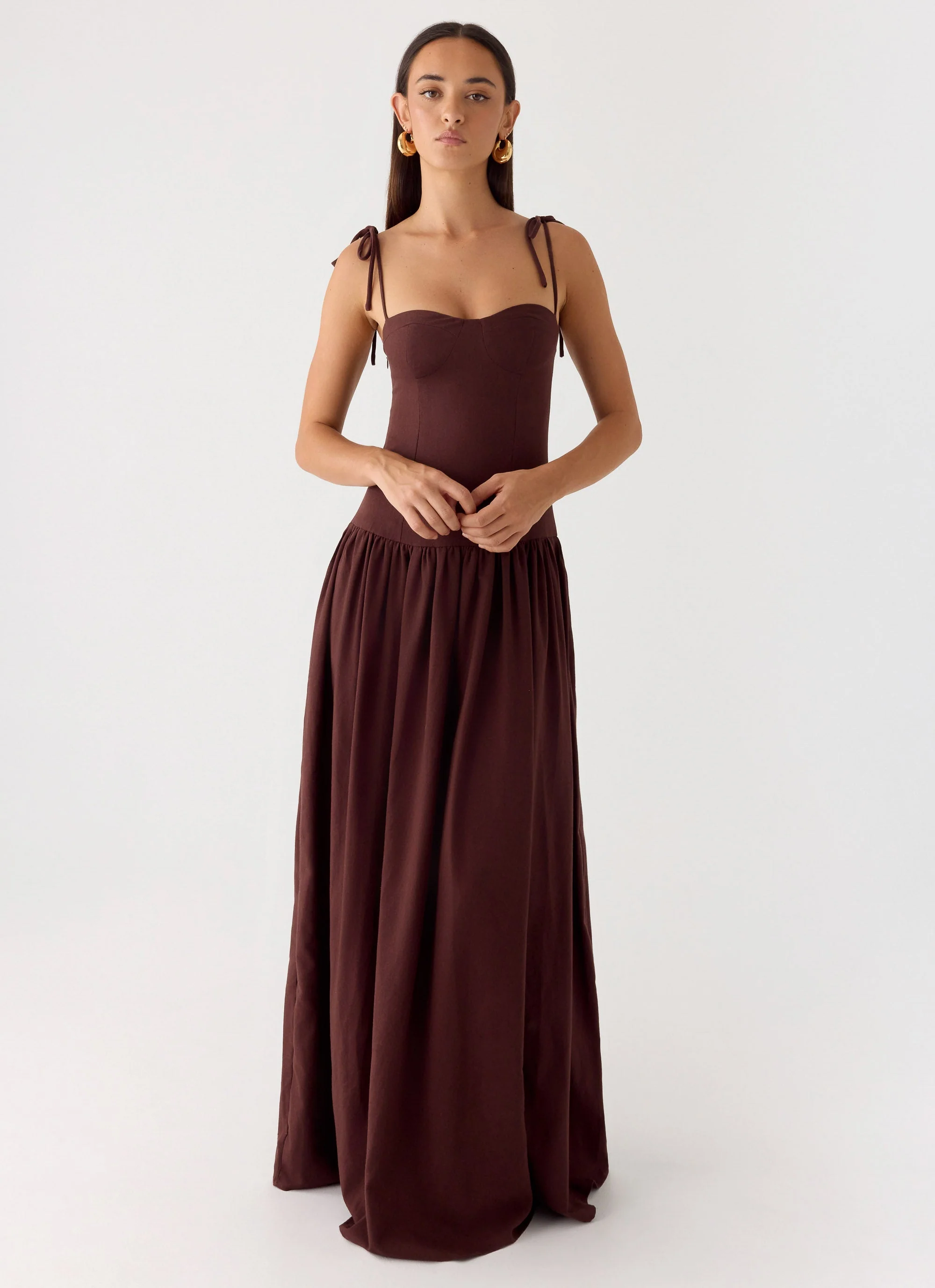 Giovanna Linen Maxi Dress - Chocolate Drizzle - Image 6