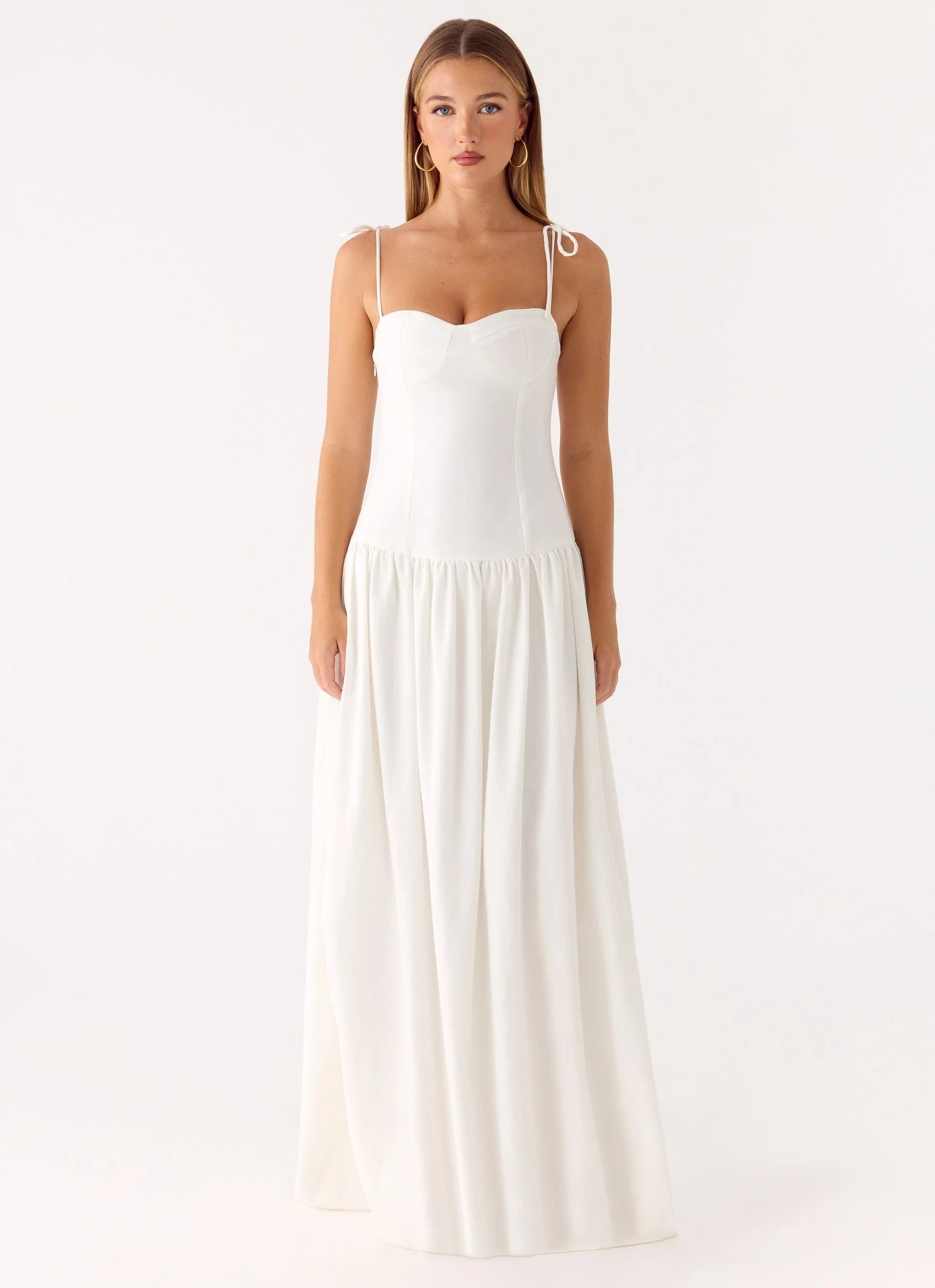 Giovanna Linen Maxi Dress - White - Image 4