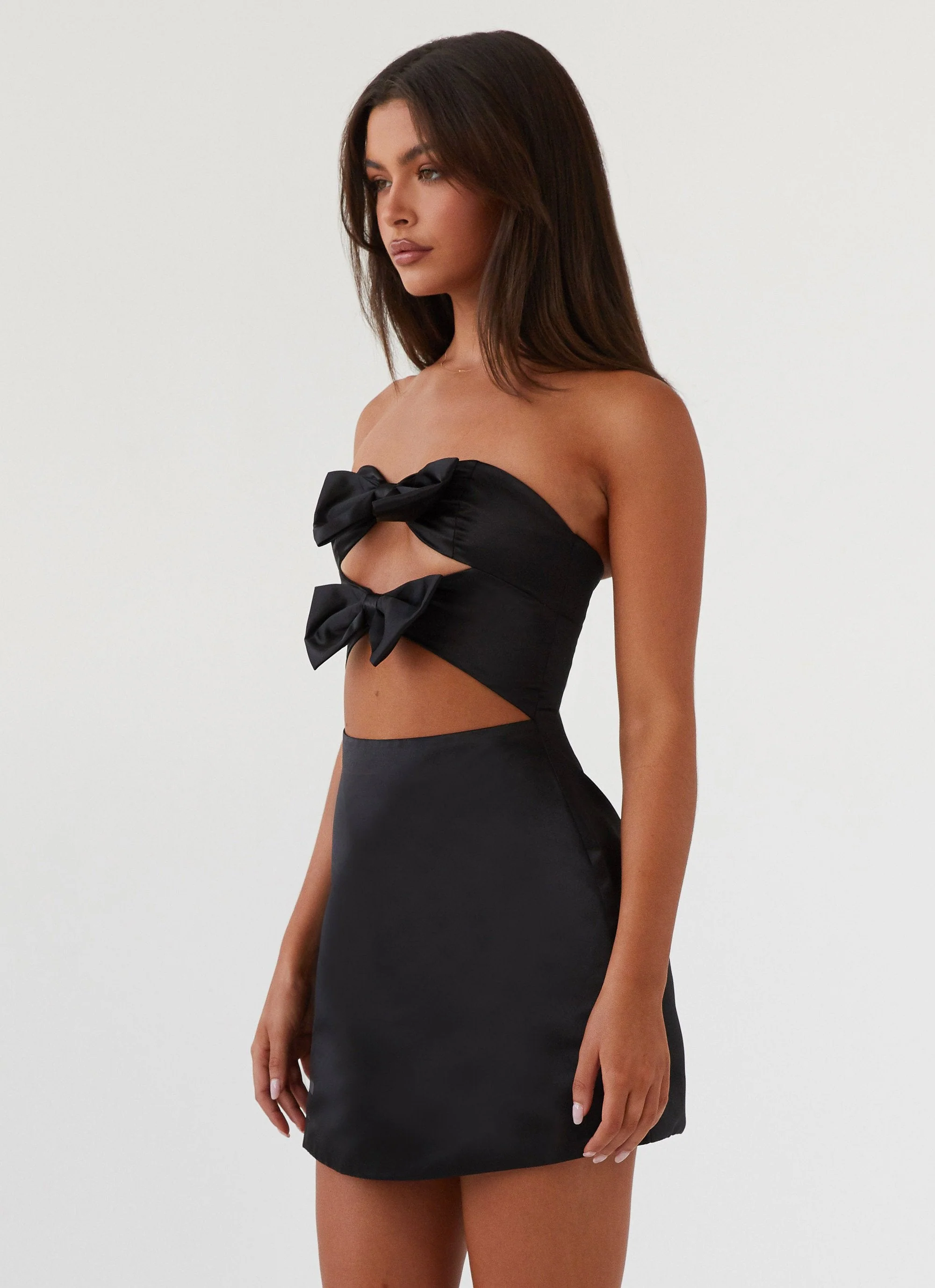 Girl Crush Bow Mini Dress - Black - Image 3