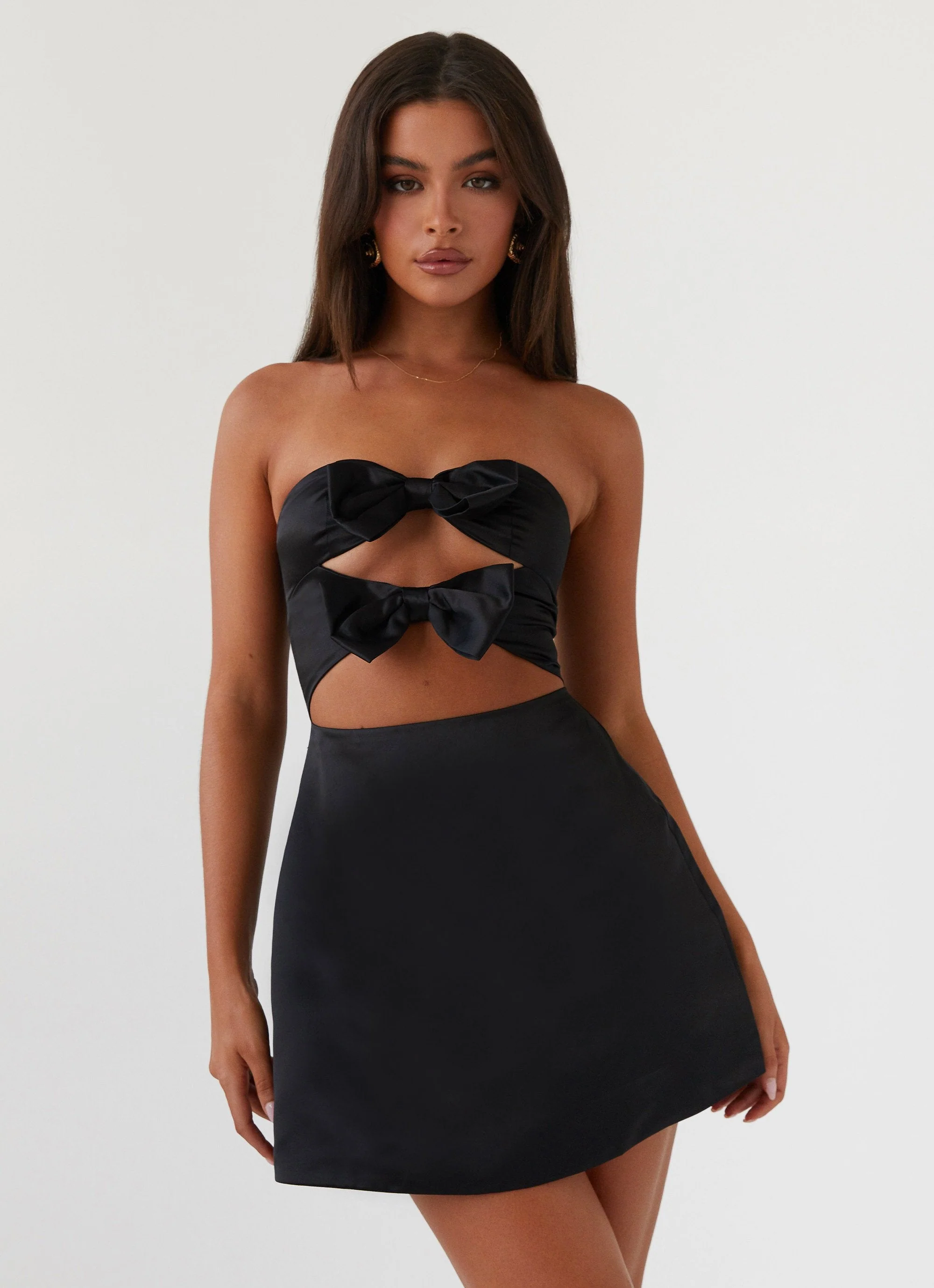 Girl Crush Bow Mini Dress - Black - Image 6