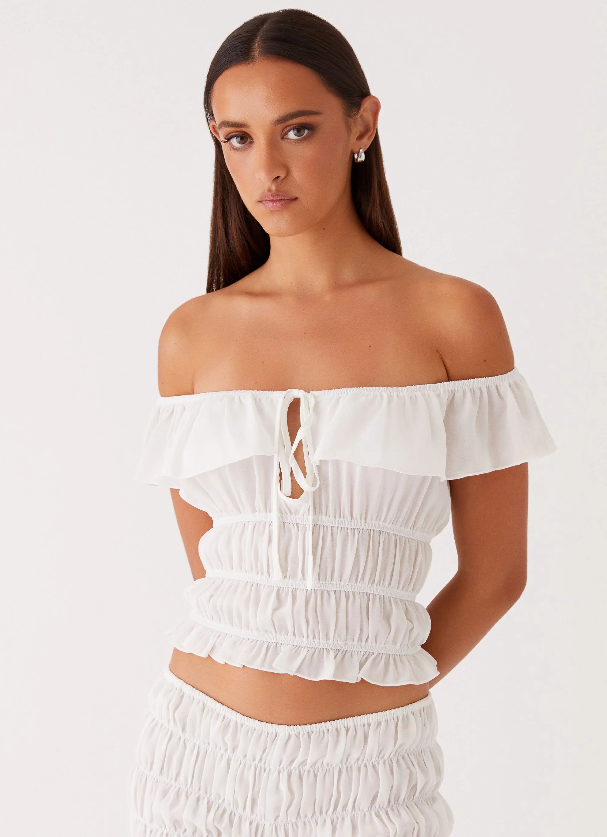 Girls Like Us Ruched Top - White - Image 5