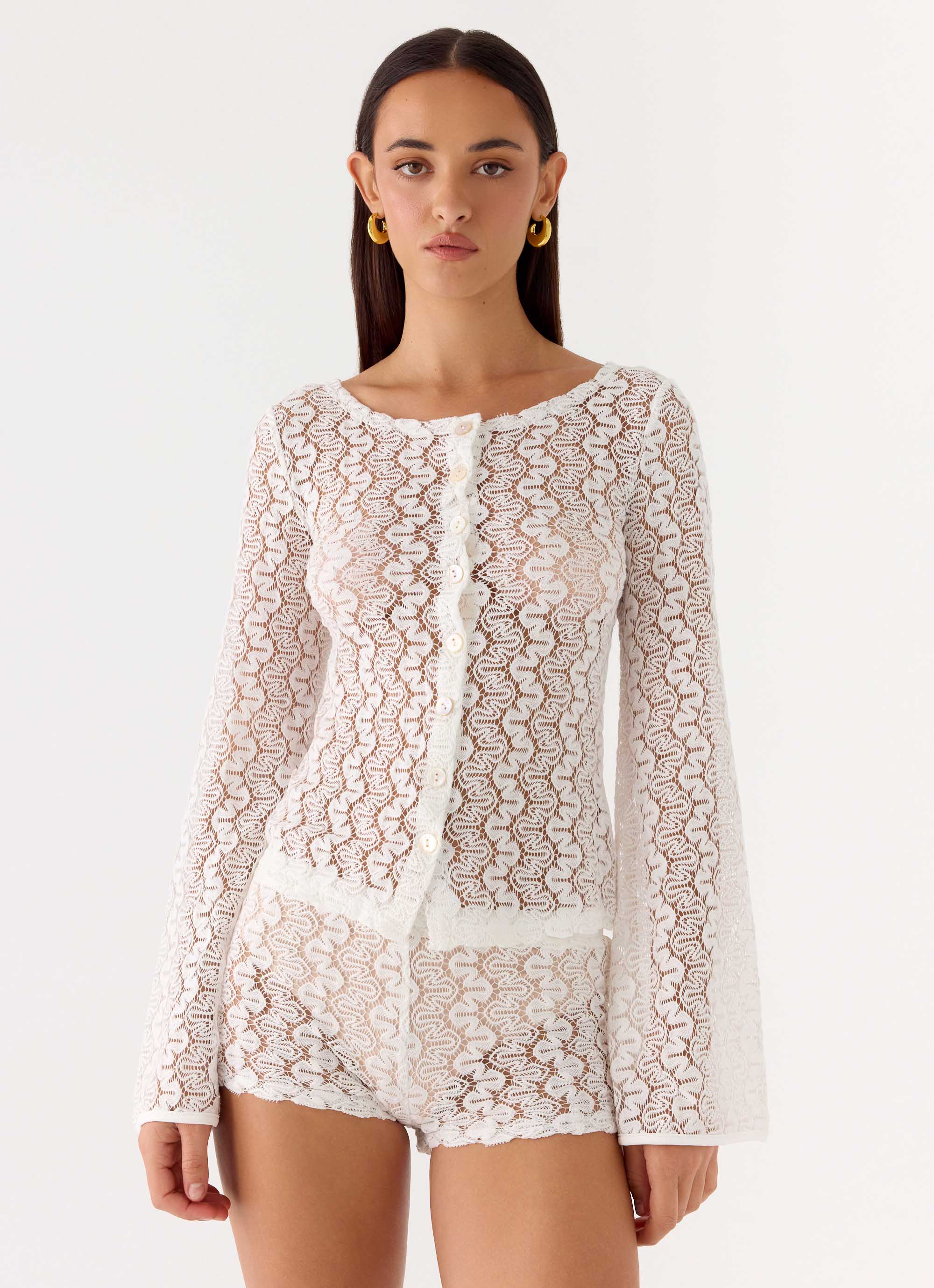 Giselle Mini Shorts - Ivory - Image 6
