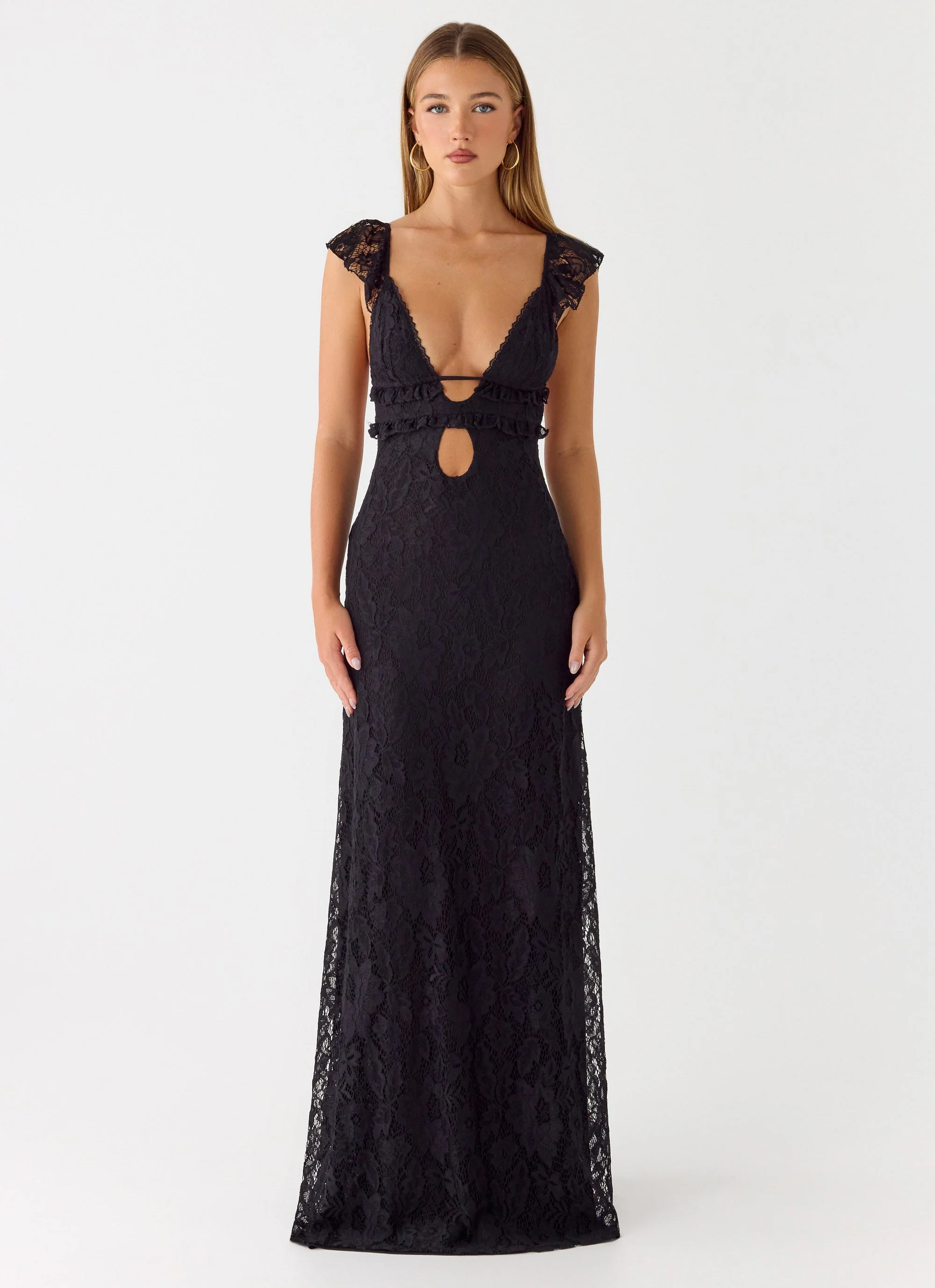 Giulia Lace Maxi Dress - Black - Image 5