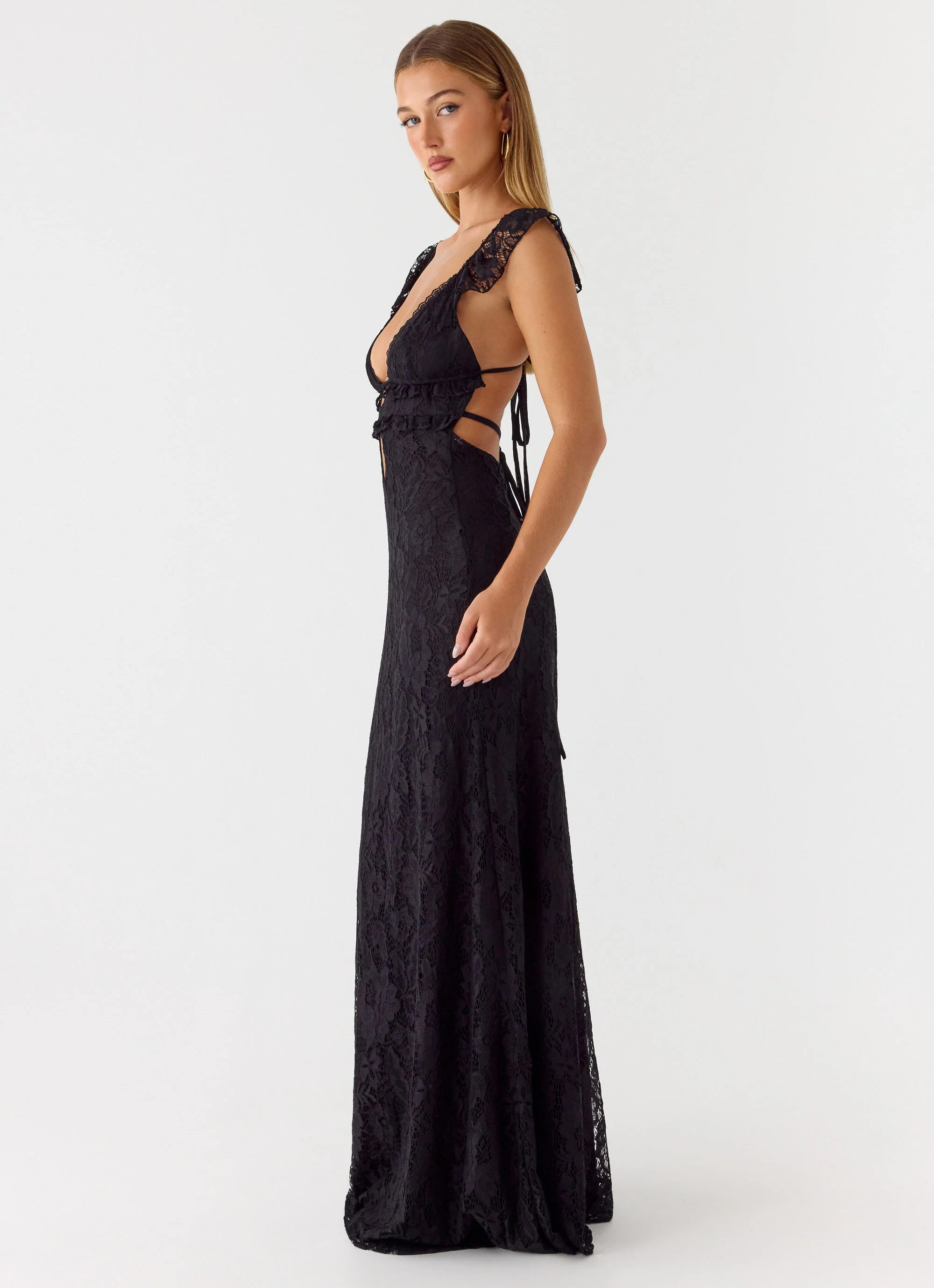 Giulia Lace Maxi Dress - Black - Image 6