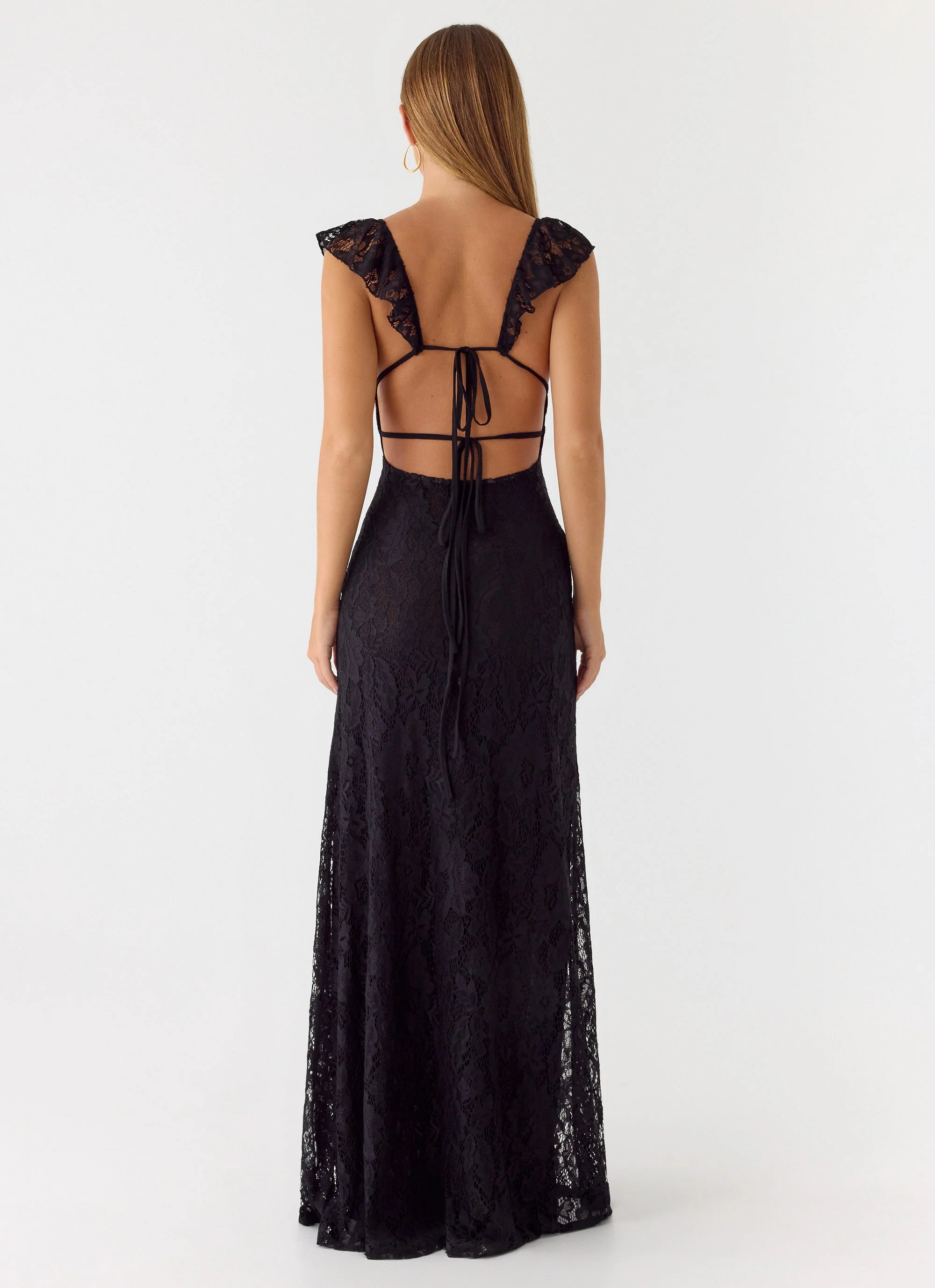 Giulia Lace Maxi Dress - Black - Image 7