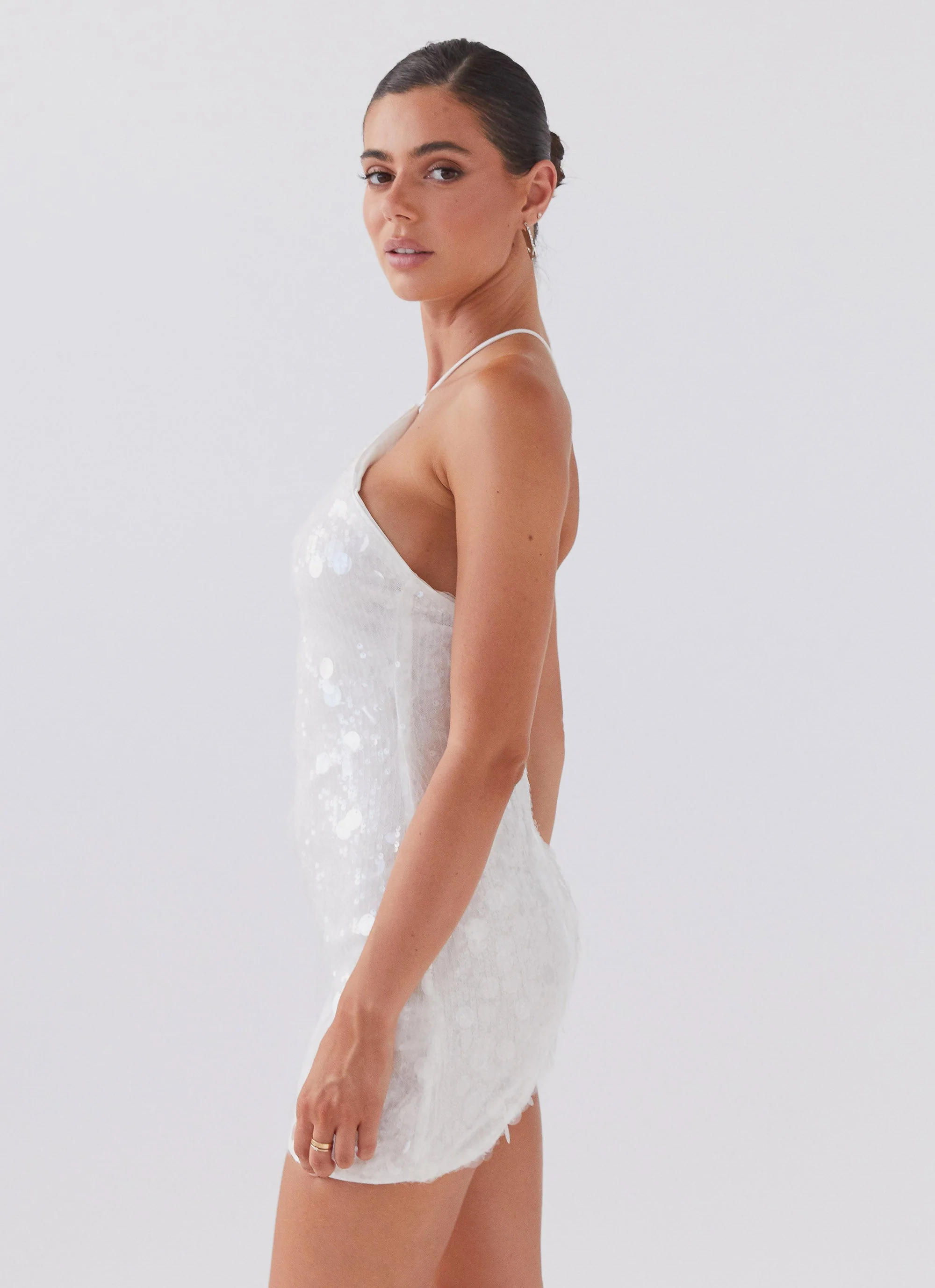 Glitz And Glamour Sequin Mini Dress - Crystal Cloud - Image 4