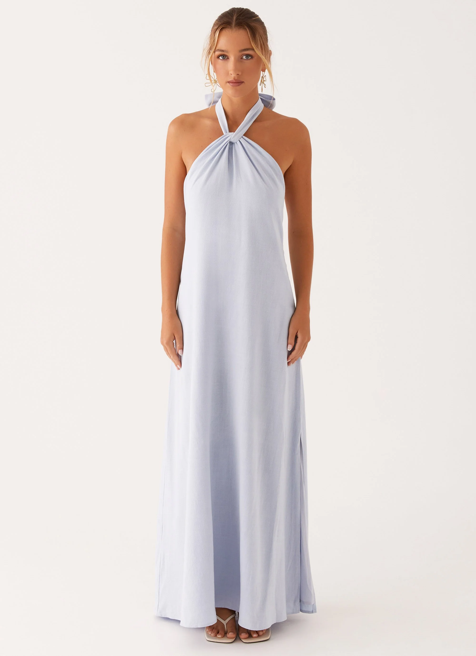 Golden Child Linen Maxi Dress - Blue - Image 2
