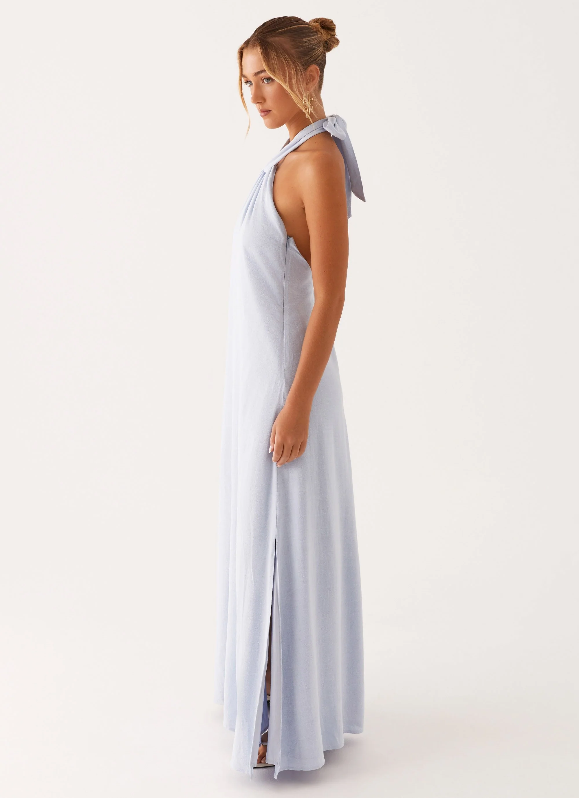 Golden Child Linen Maxi Dress - Blue - Image 3