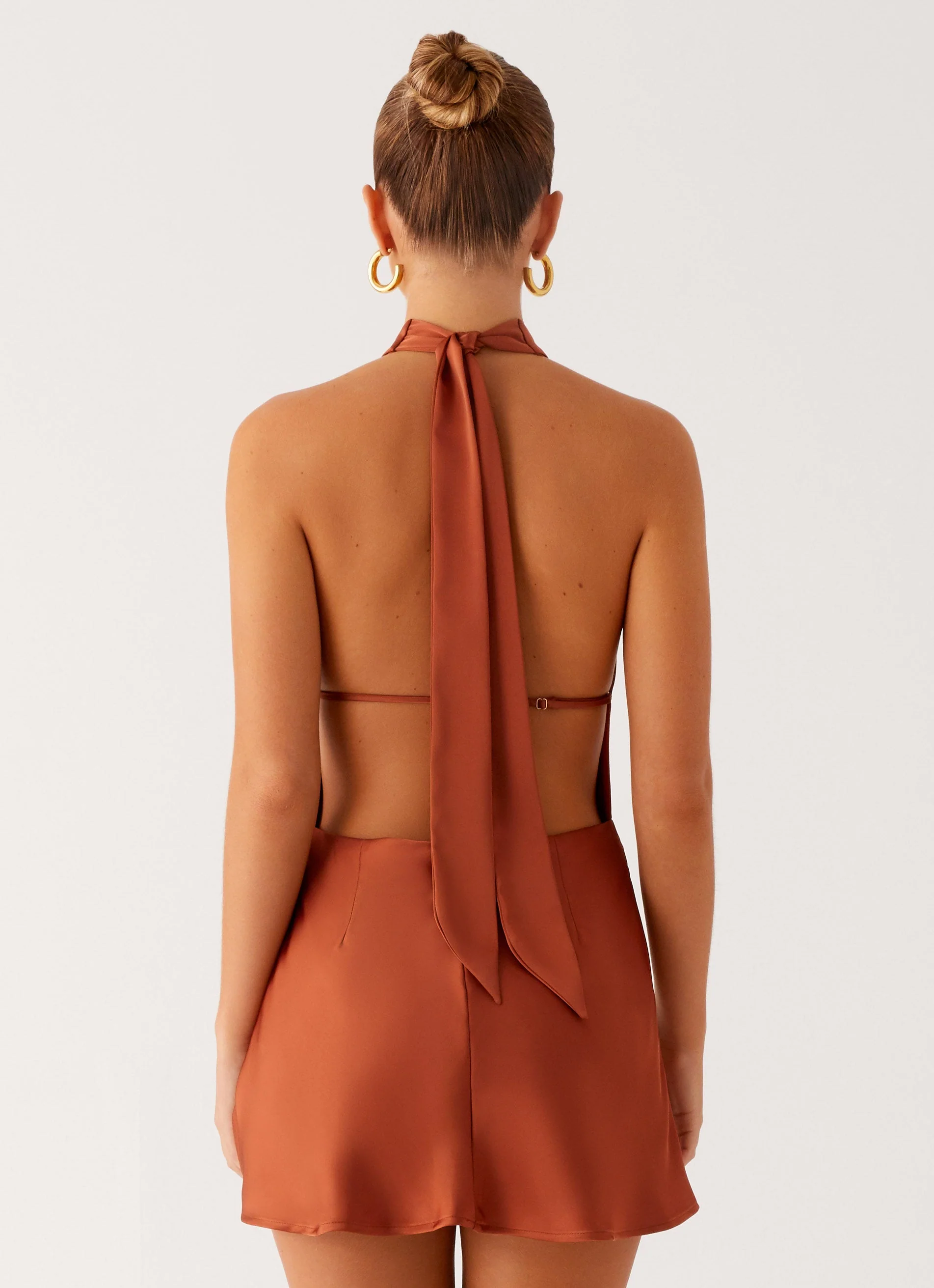 Golden Dunes Mini Dress - Rust - Image 4