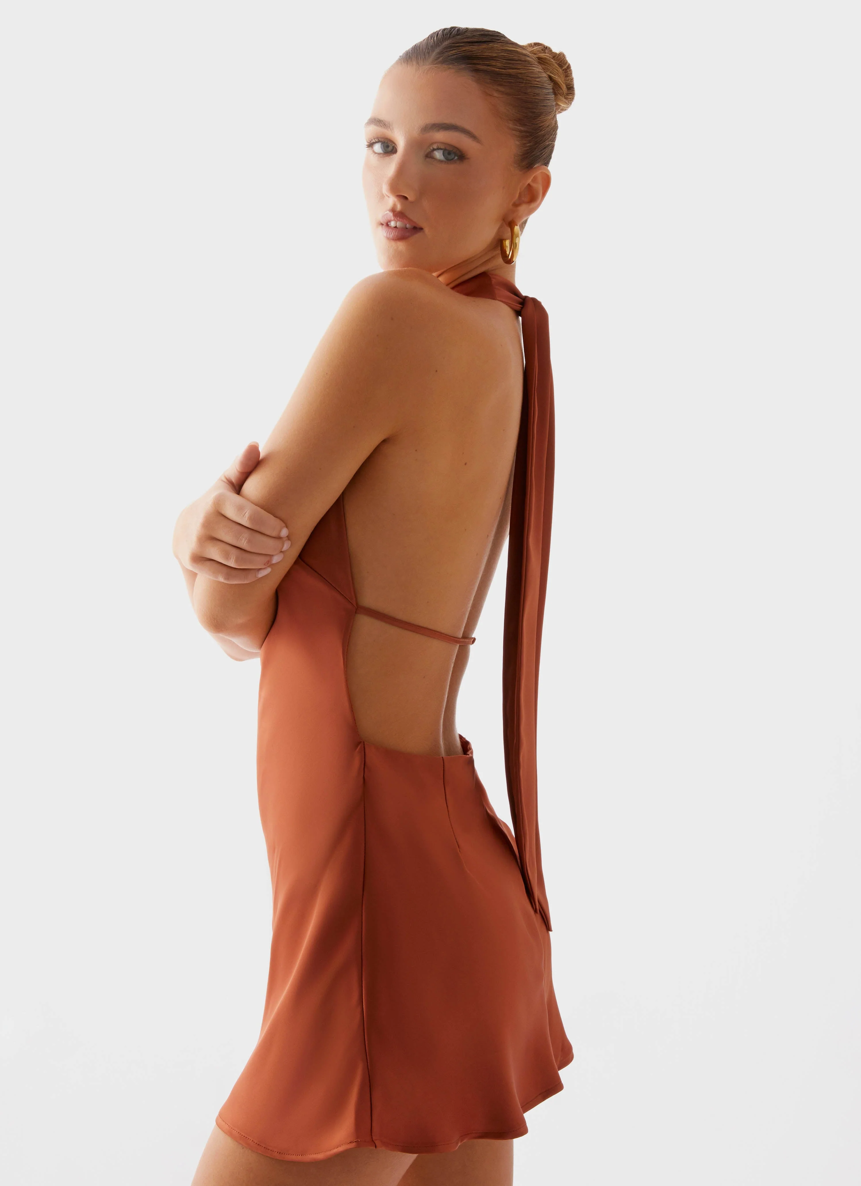 Golden Dunes Mini Dress - Rust - Image 6