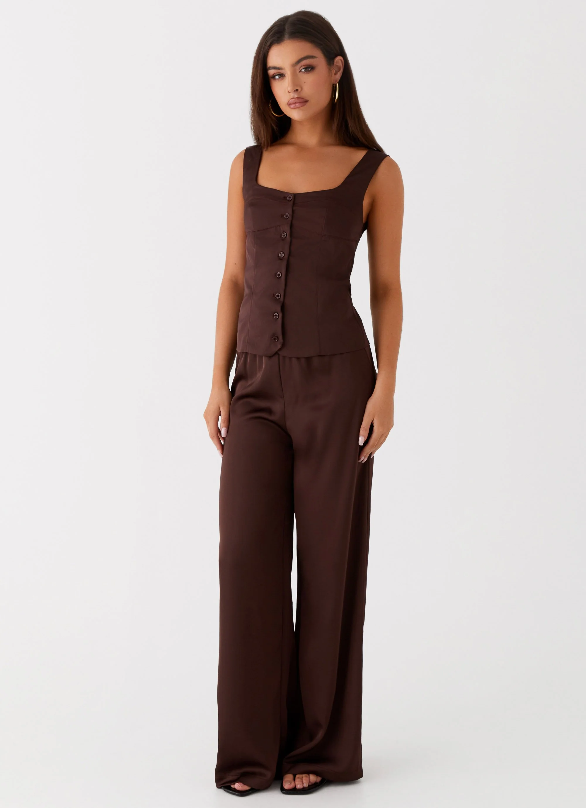 Golden Skies Bustier Panel Top - Chocolate - Image 2