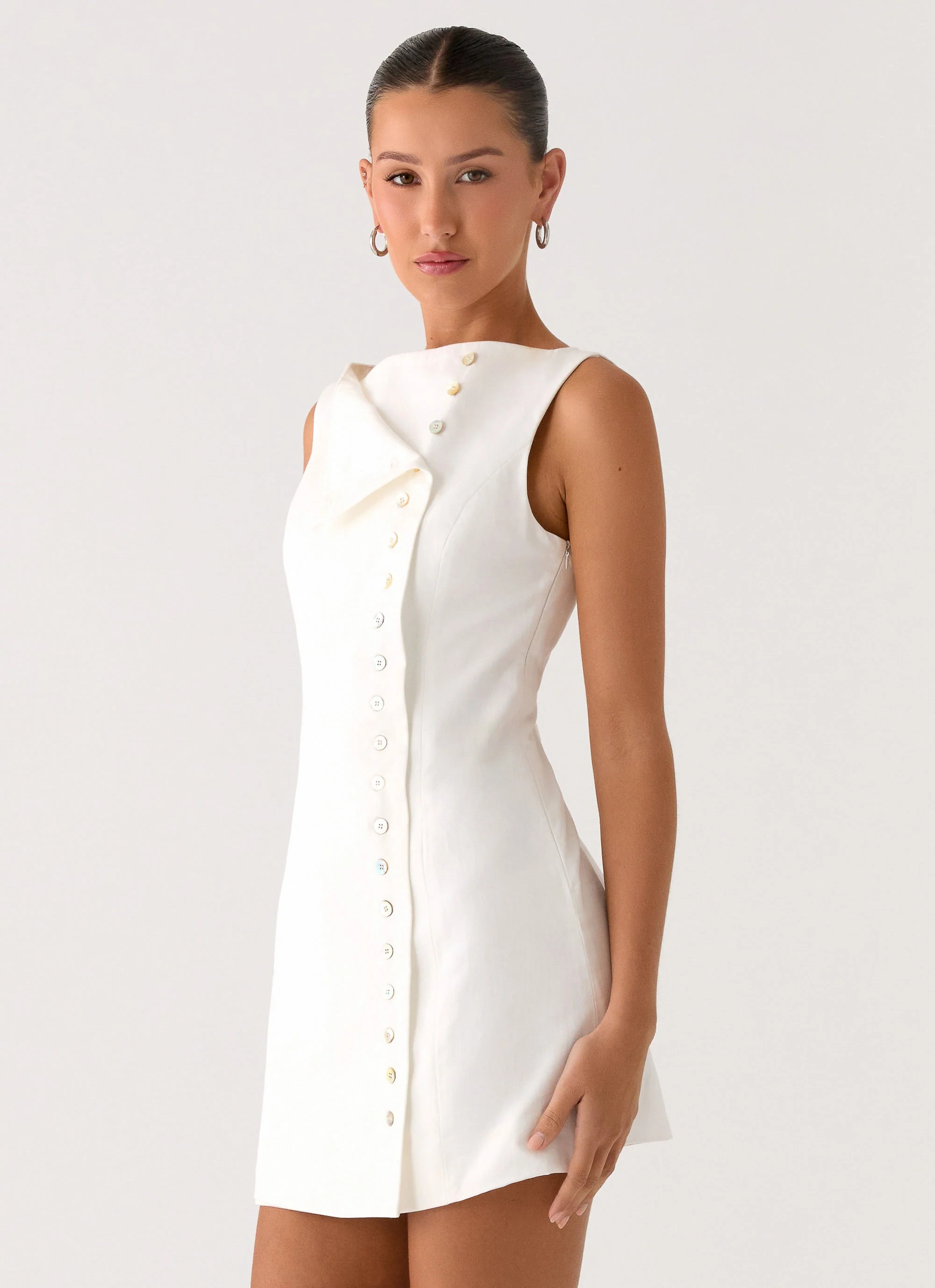 Golden Touch Mini Dress - White - Image 3