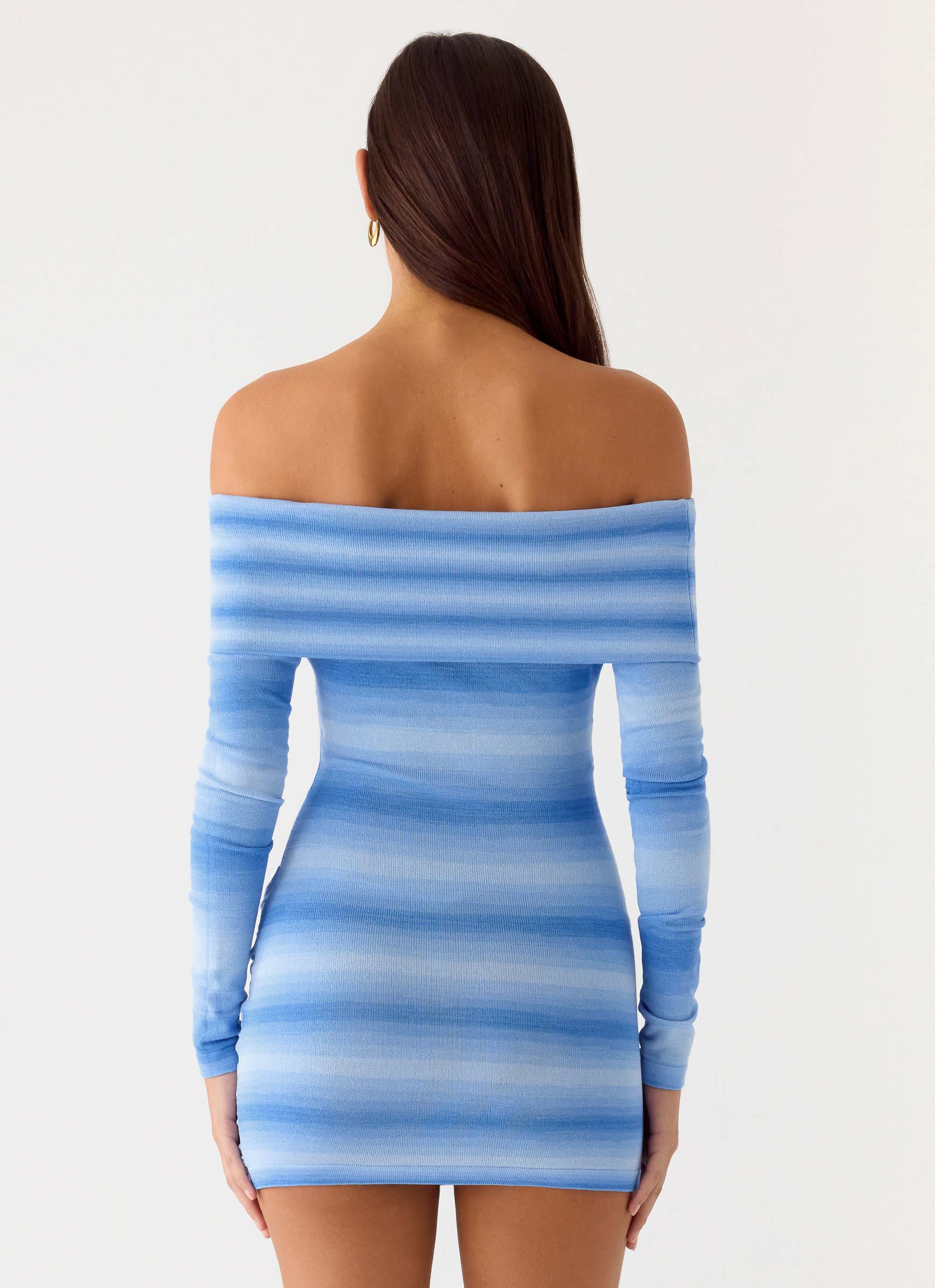 Gomez Bardot Knit Mini Dress - Cerulean - Image 3
