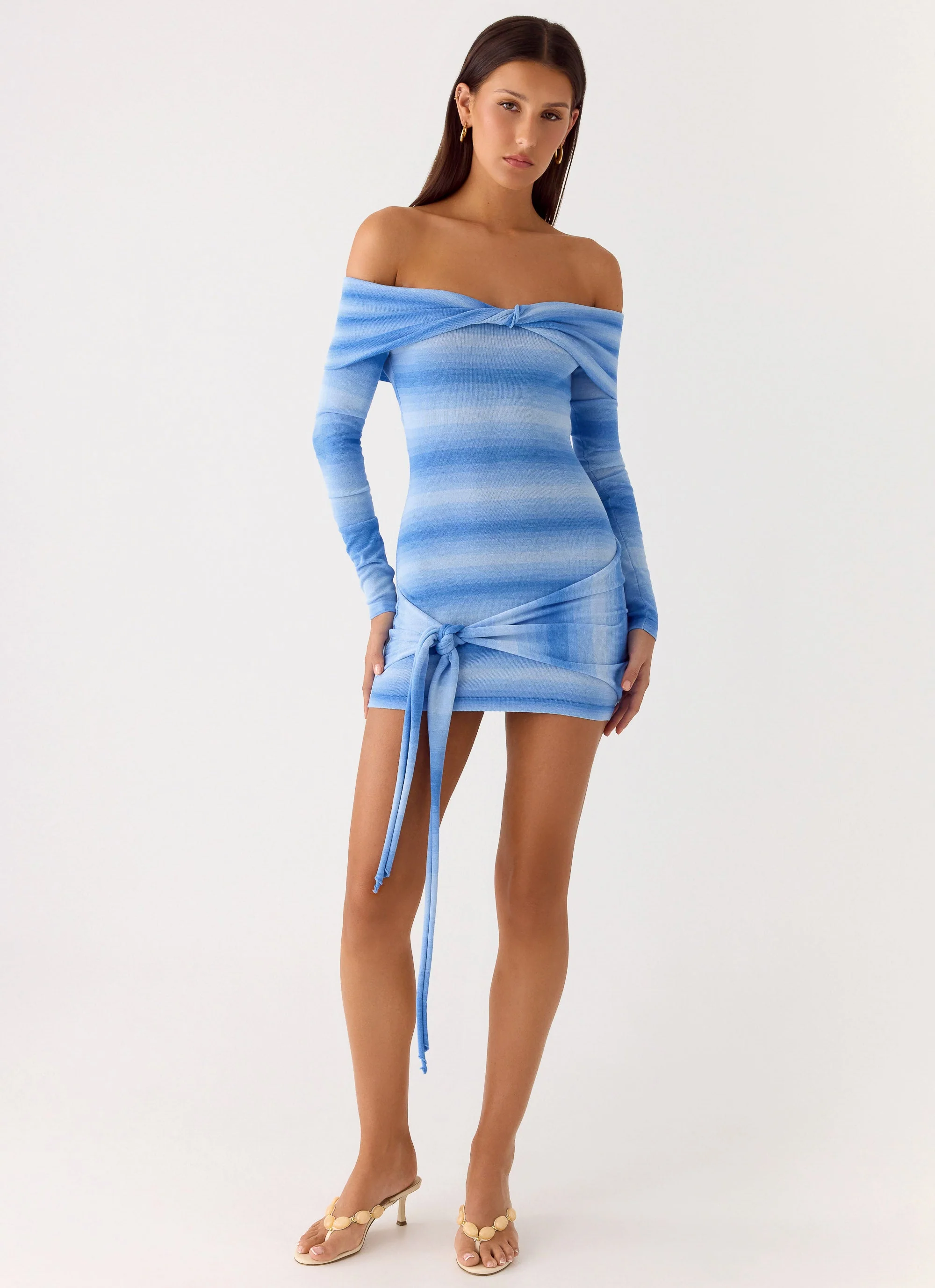 Gomez Bardot Knit Mini Dress - Cerulean - Image 5