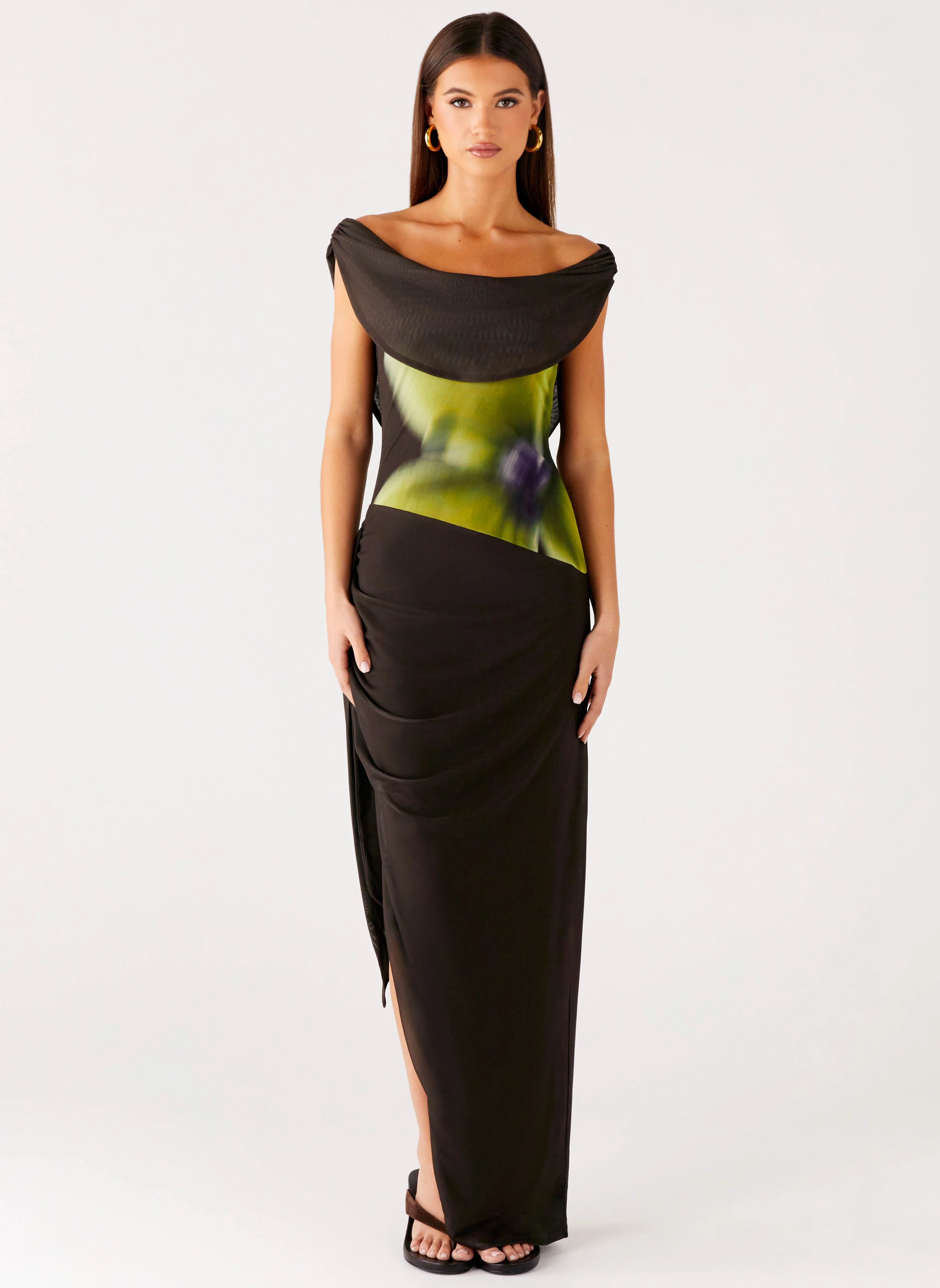 Good Fortune Maxi Dress - Lime Flower - Image 2