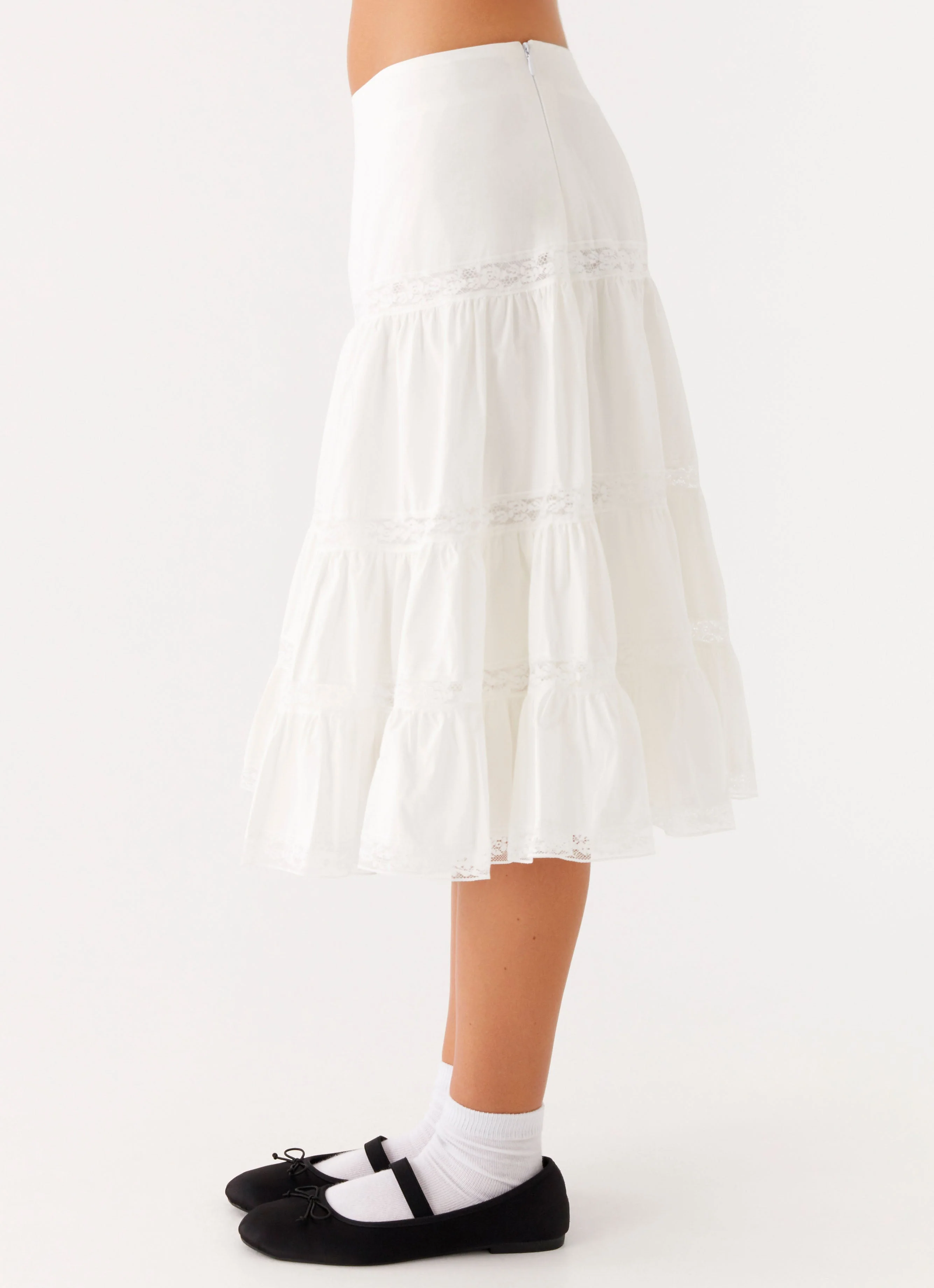 Good Vibes Midi Skirt - White - Image 5