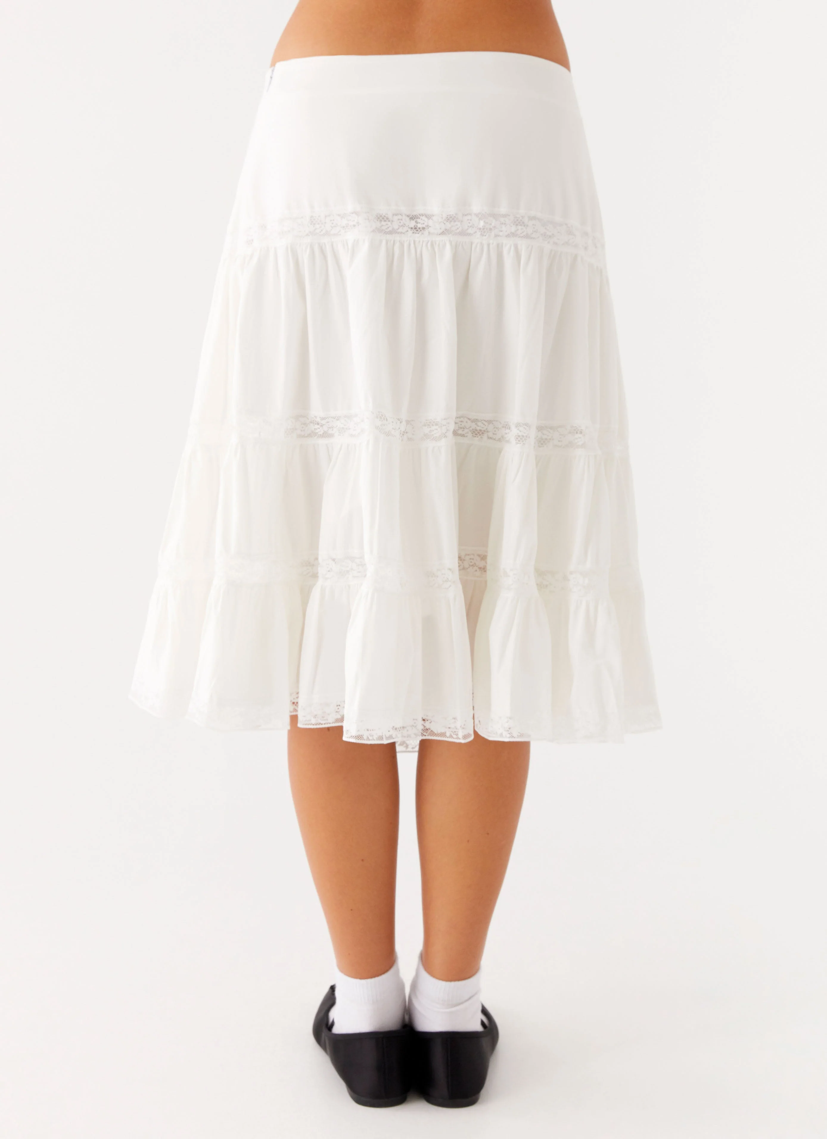 Good Vibes Midi Skirt - White - Image 6