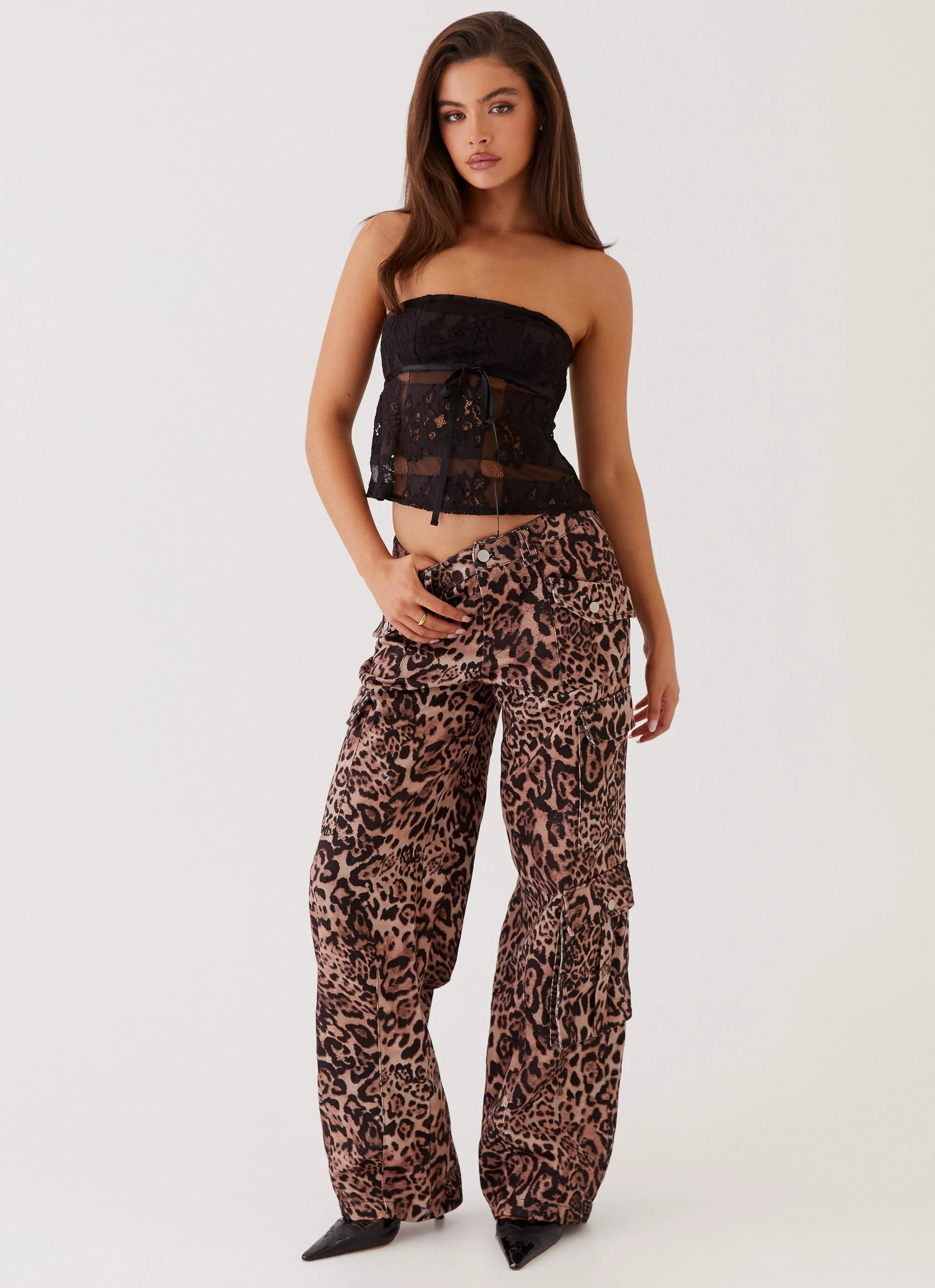 Greedy Cargo Pants - Leopard - Image 2