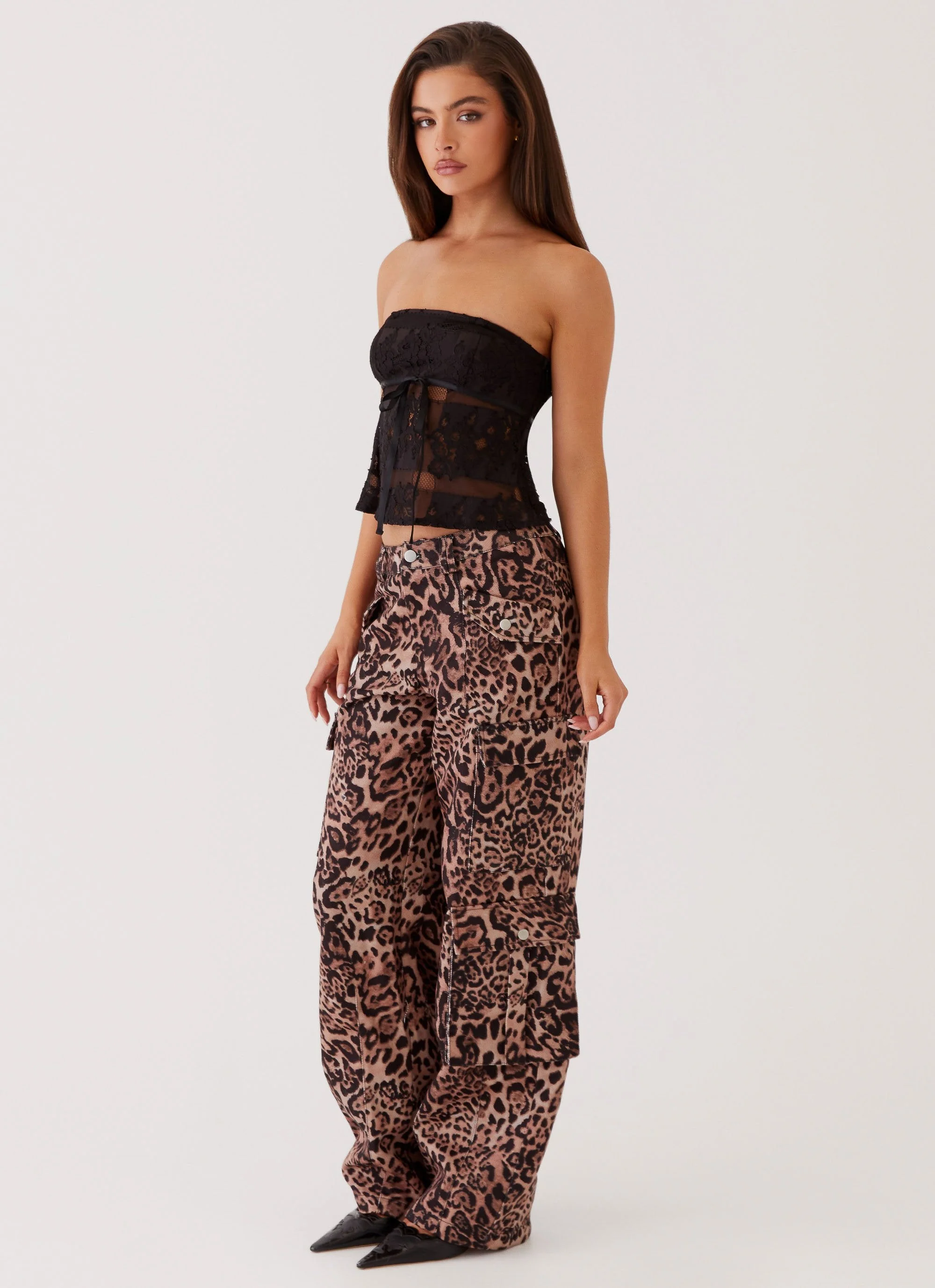 Greedy Cargo Pants - Leopard - Image 4