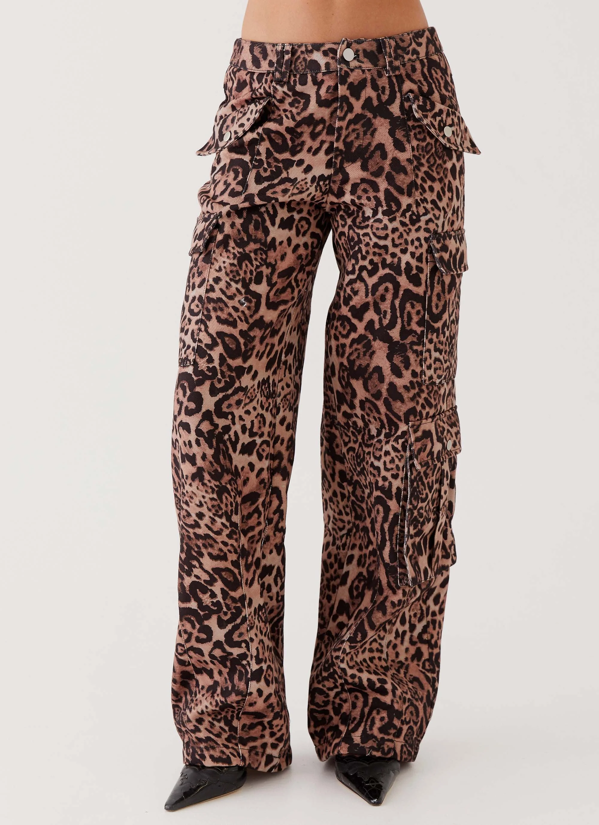 Greedy Cargo Pants - Leopard - Image 6