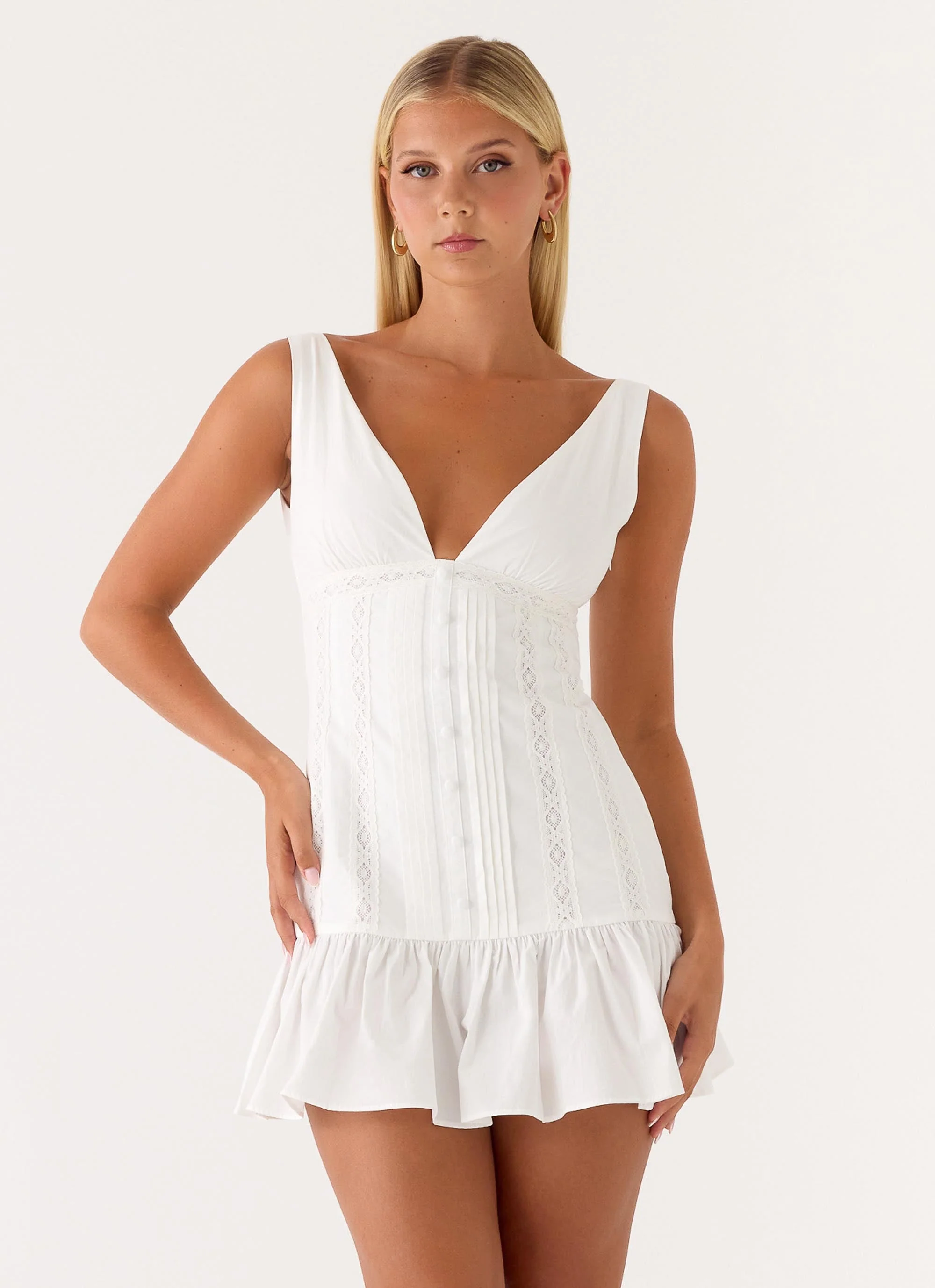 Gretel Mini Dress - White - Image 3